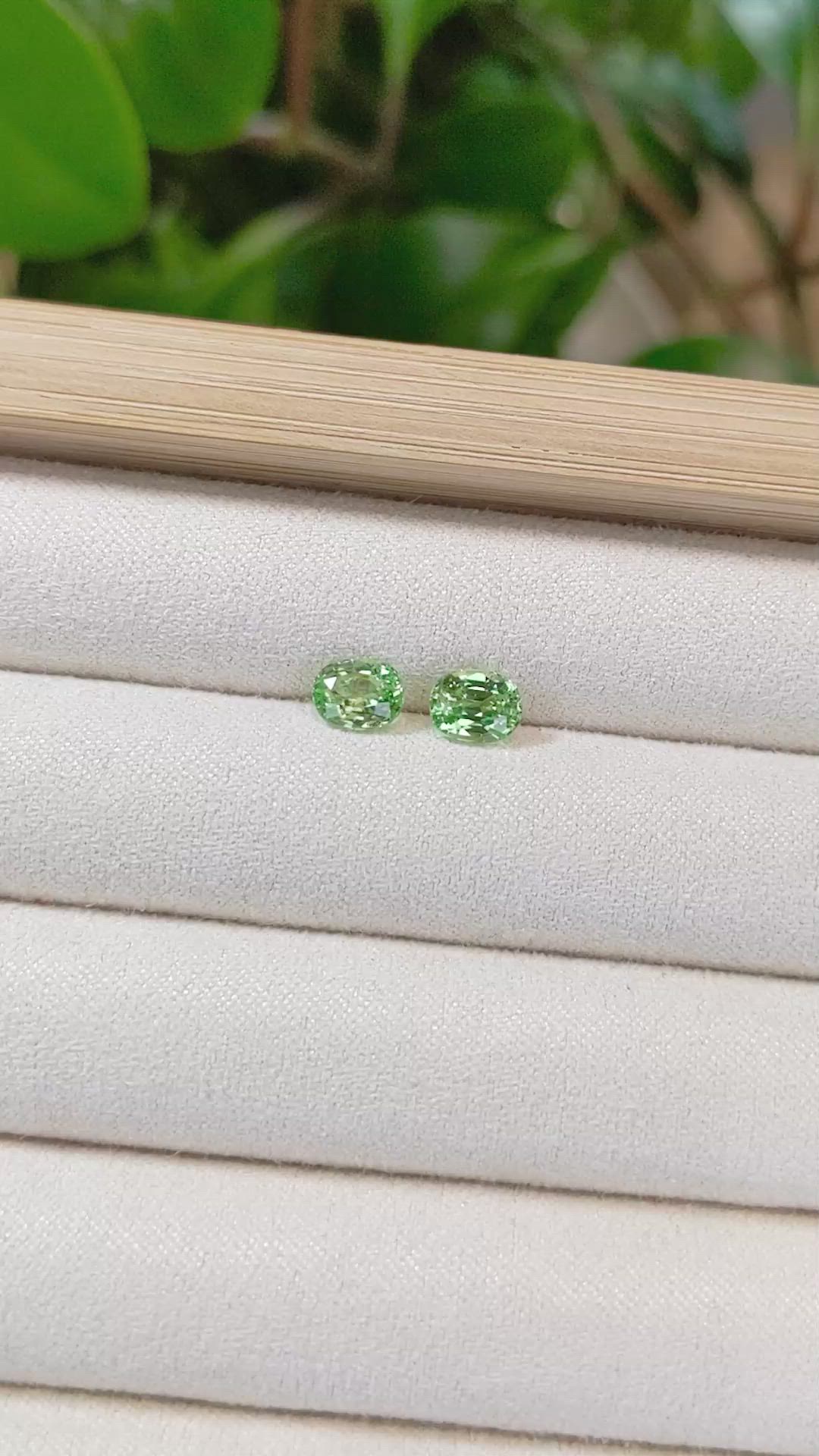 1.91&nbsp;Ct.Tw.Total Carat Weight Tsavorite Garnet Pair from Tanzania Size Video