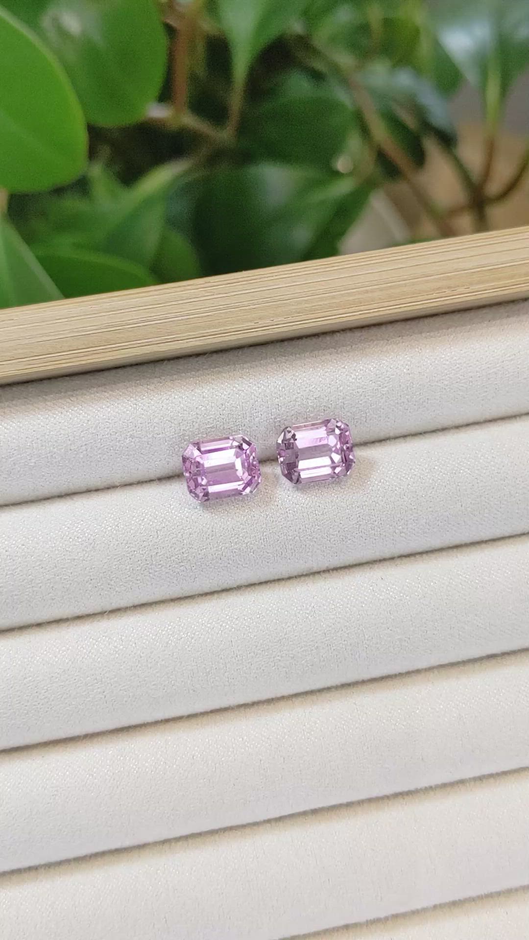 8.67&nbsp;Ct.Tw.Total Carat Weight Kunzite Pair from Afghanistan Size Video