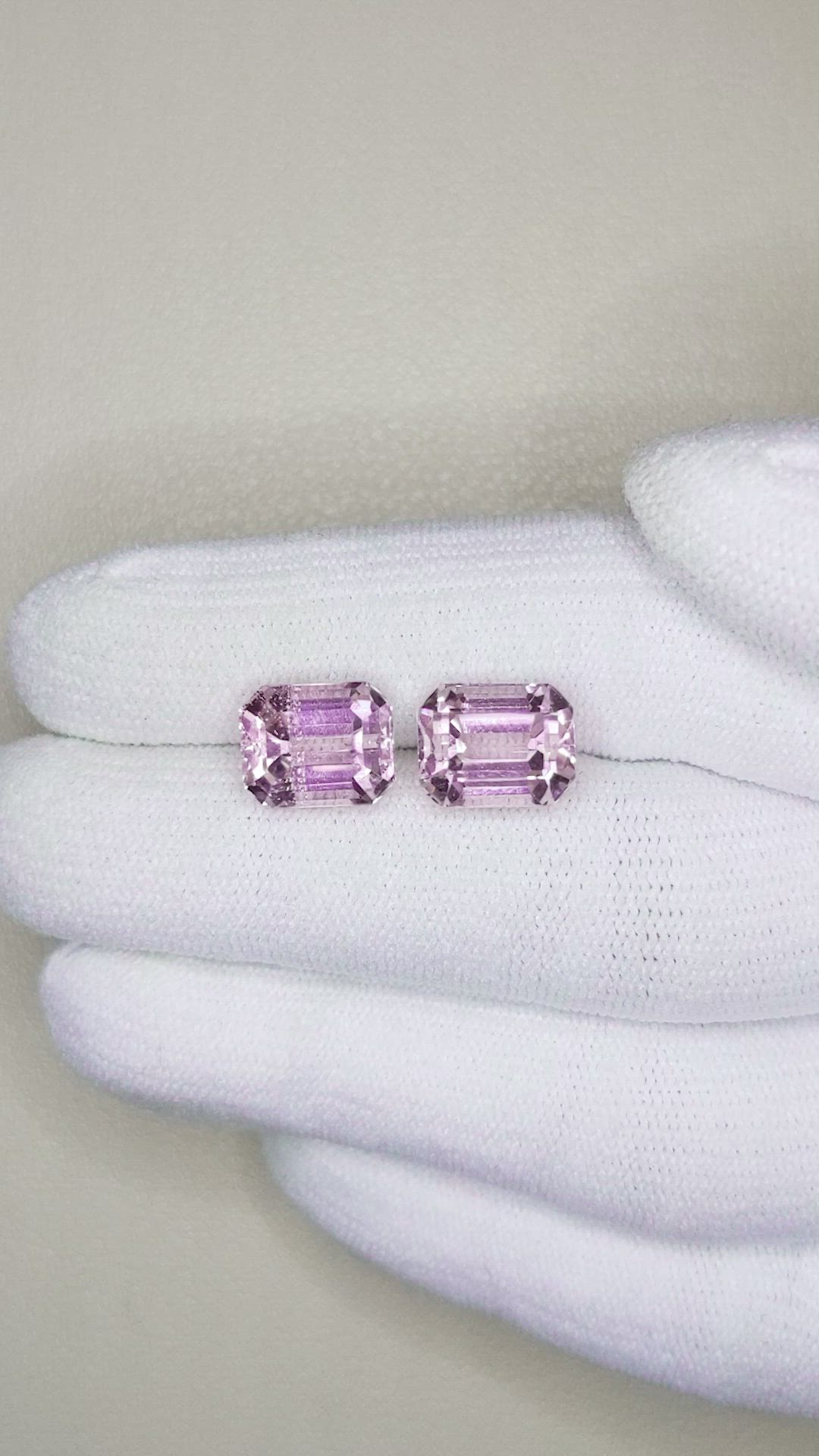 8.67&nbsp;Ct.Tw.Total Carat Weight Kunzite Pair from Afghanistan Size Video