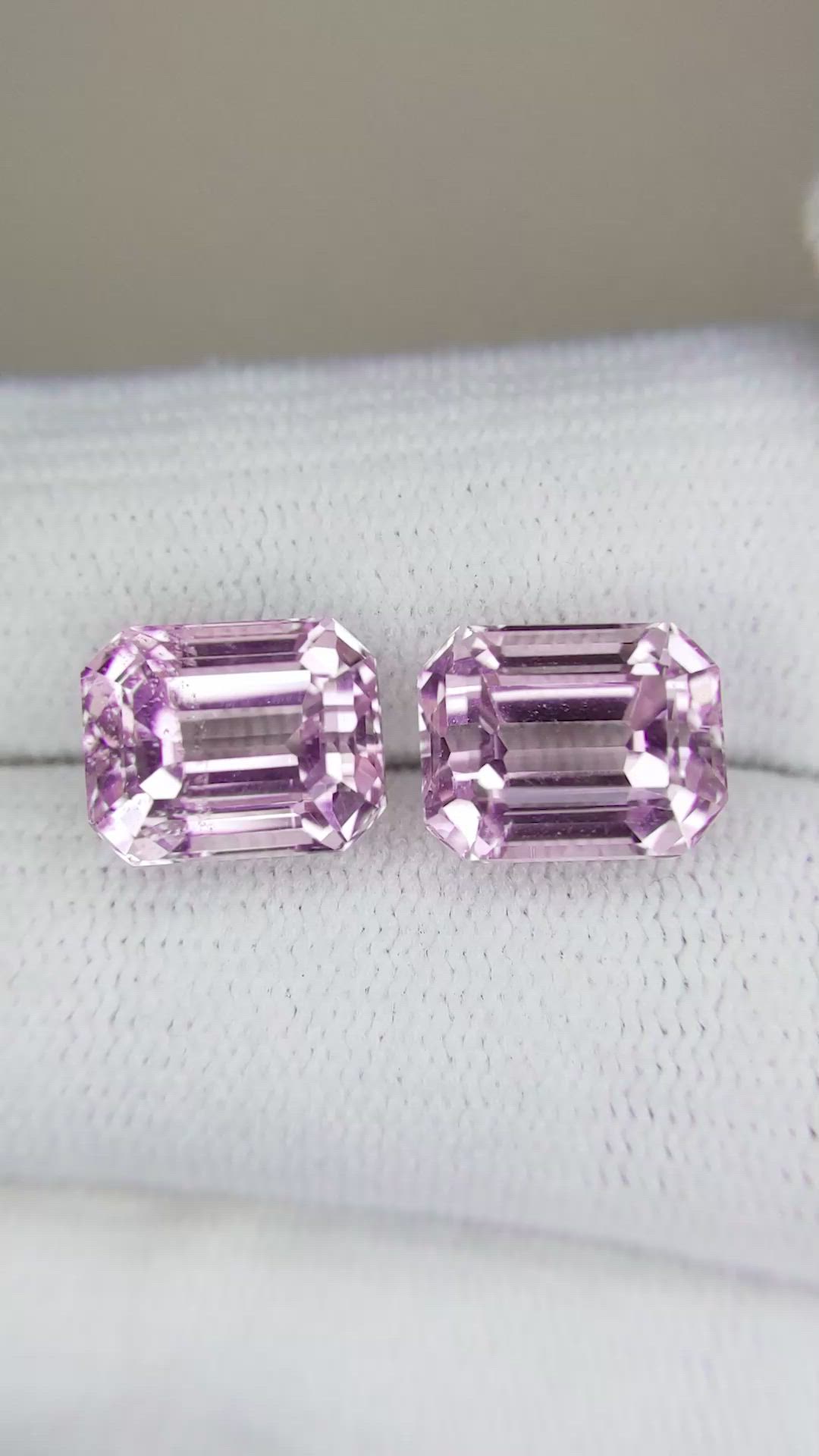 8.67&nbsp;Ct.Tw.Total Carat Weight Kunzite Pair from Afghanistan Size Video