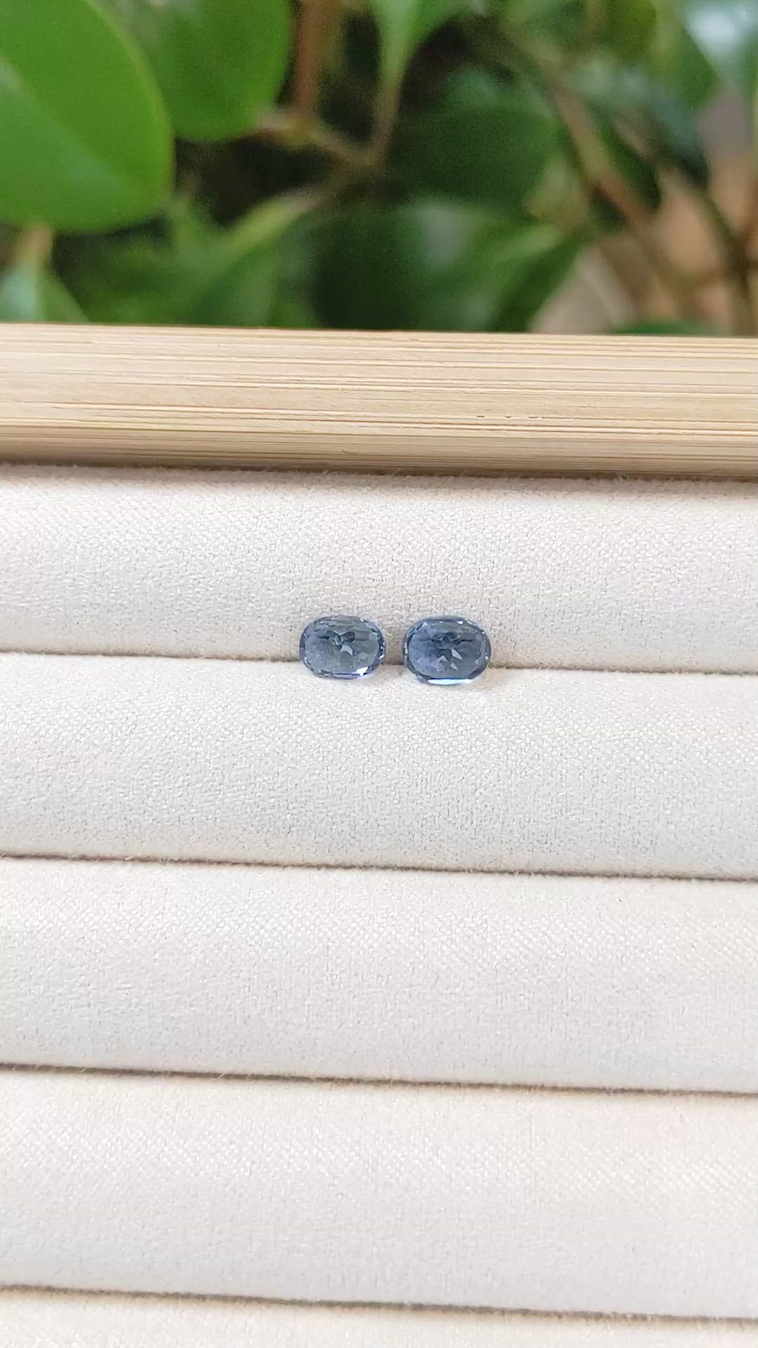 1.43 Ct.Tw.Total Carat Weight Aquamarine Pair from Brazil Size Video