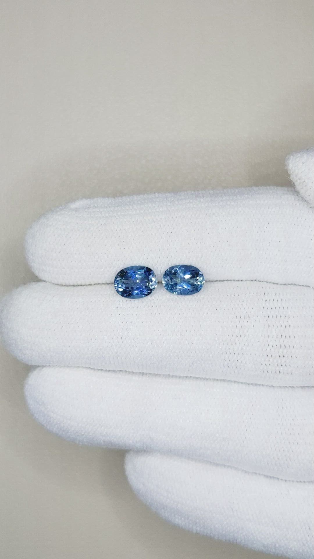 1.43 Ct.Tw.Total Carat Weight Aquamarine Pair from Brazil Size Video