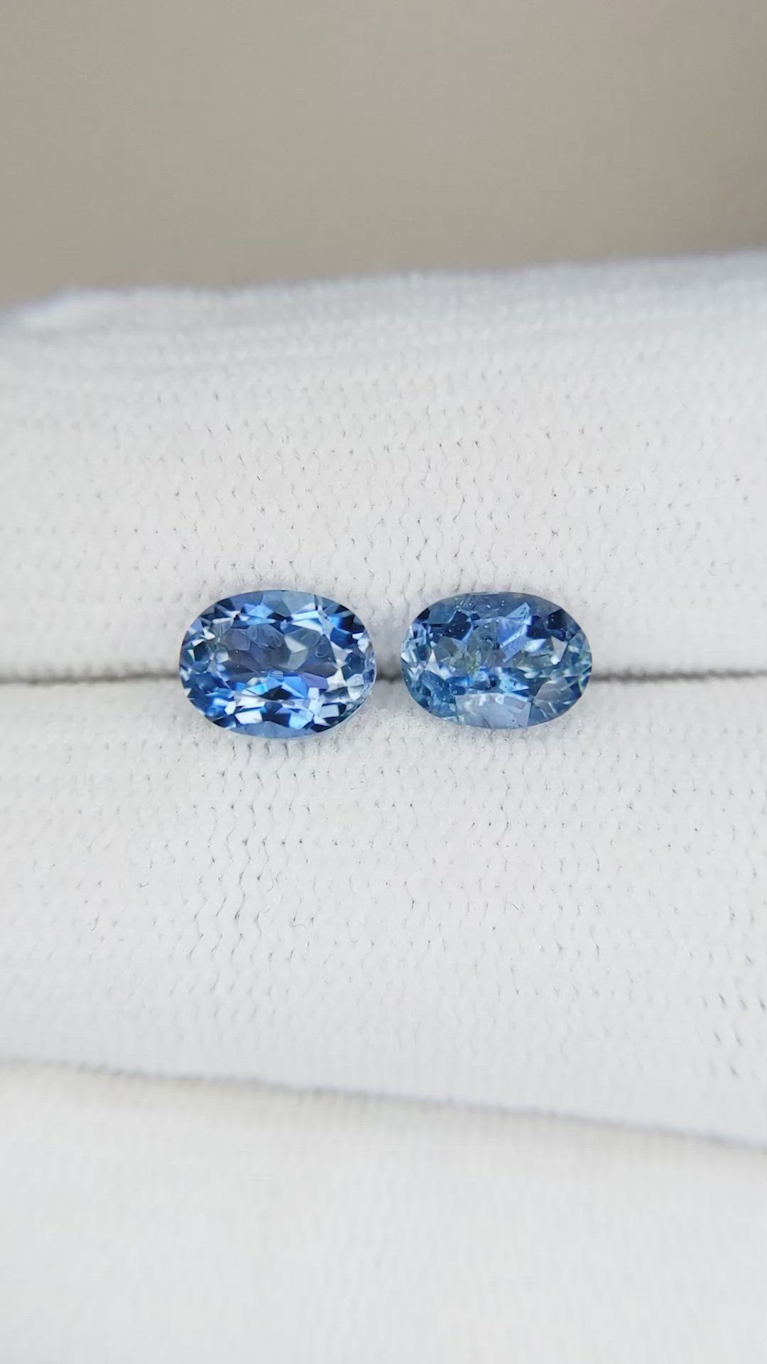 1.43 Ct.Tw.Total Carat Weight Aquamarine Pair from Brazil Size Video