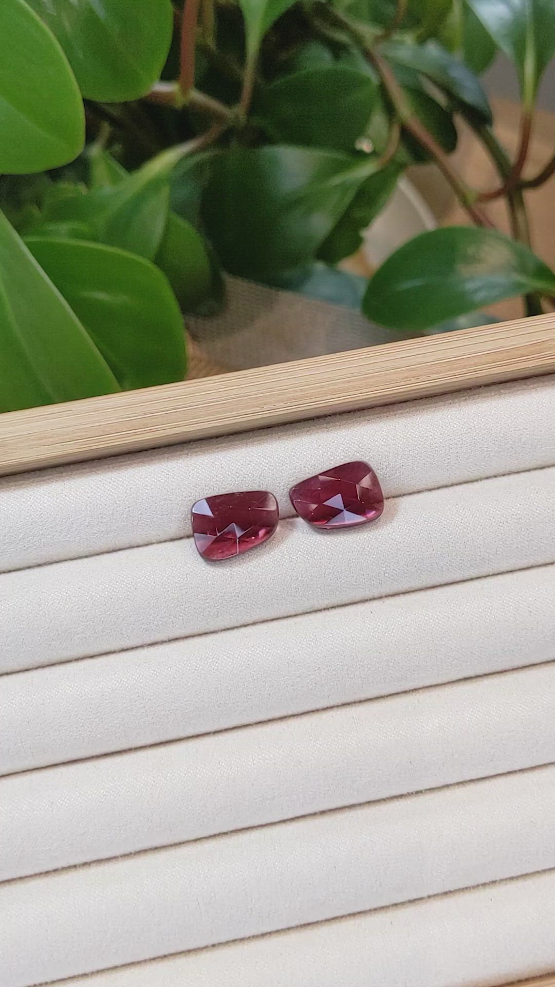 11.91&nbsp;Ct.Tw.Total Carat Weight Rubellite Tourmaline Pair from Brazil Size Video