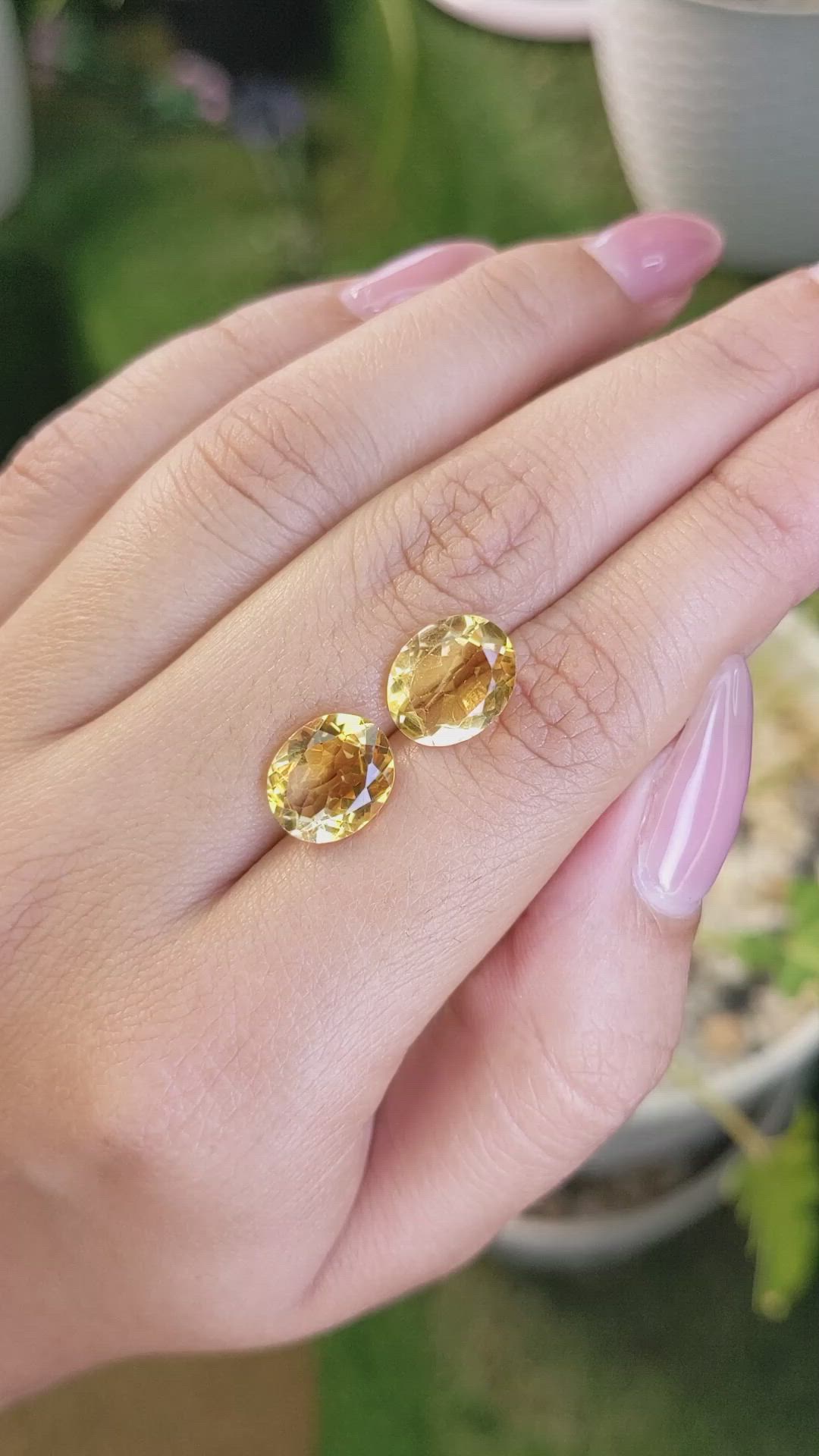 5.72&nbsp;Ct.Tw.Total Carat Weight Citrine Pair from Brazil Size Video