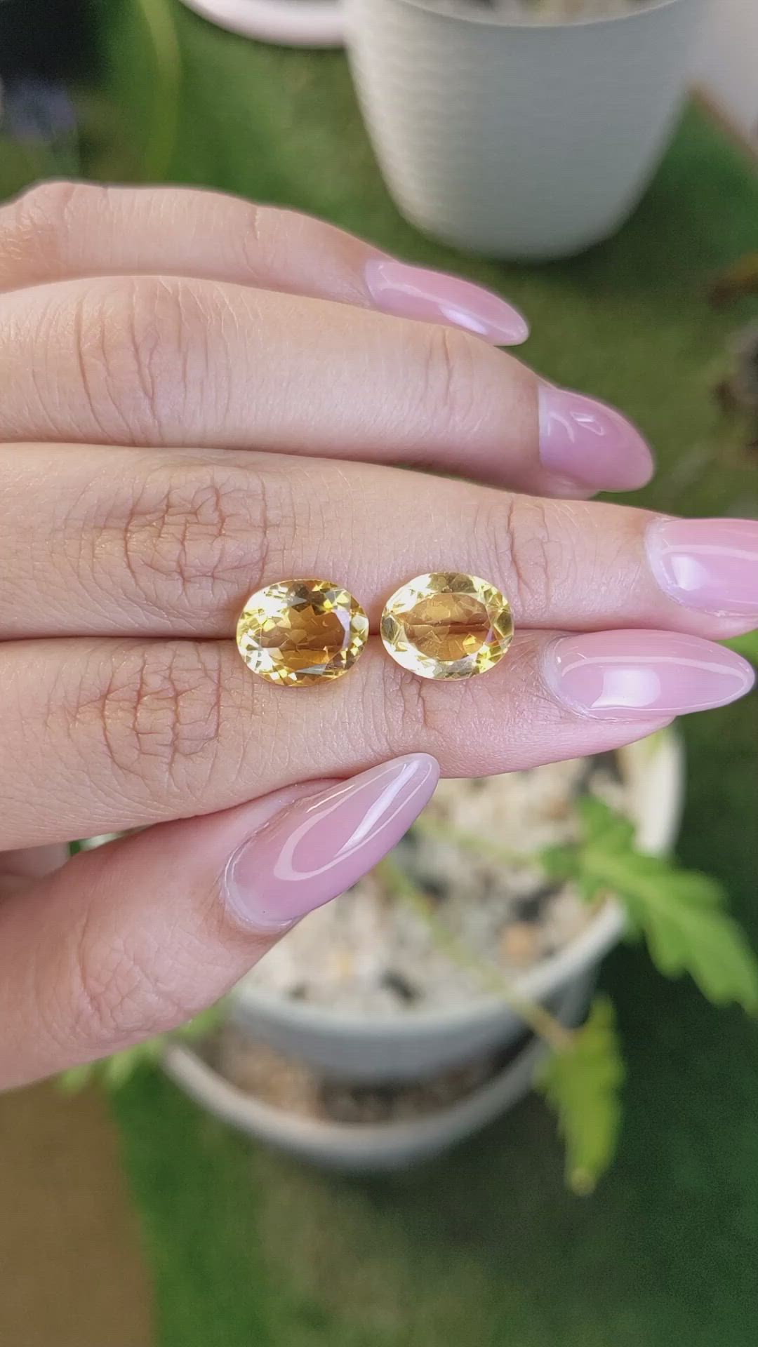5.72&nbsp;Ct.Tw.Total Carat Weight Citrine Pair from Brazil Size Video