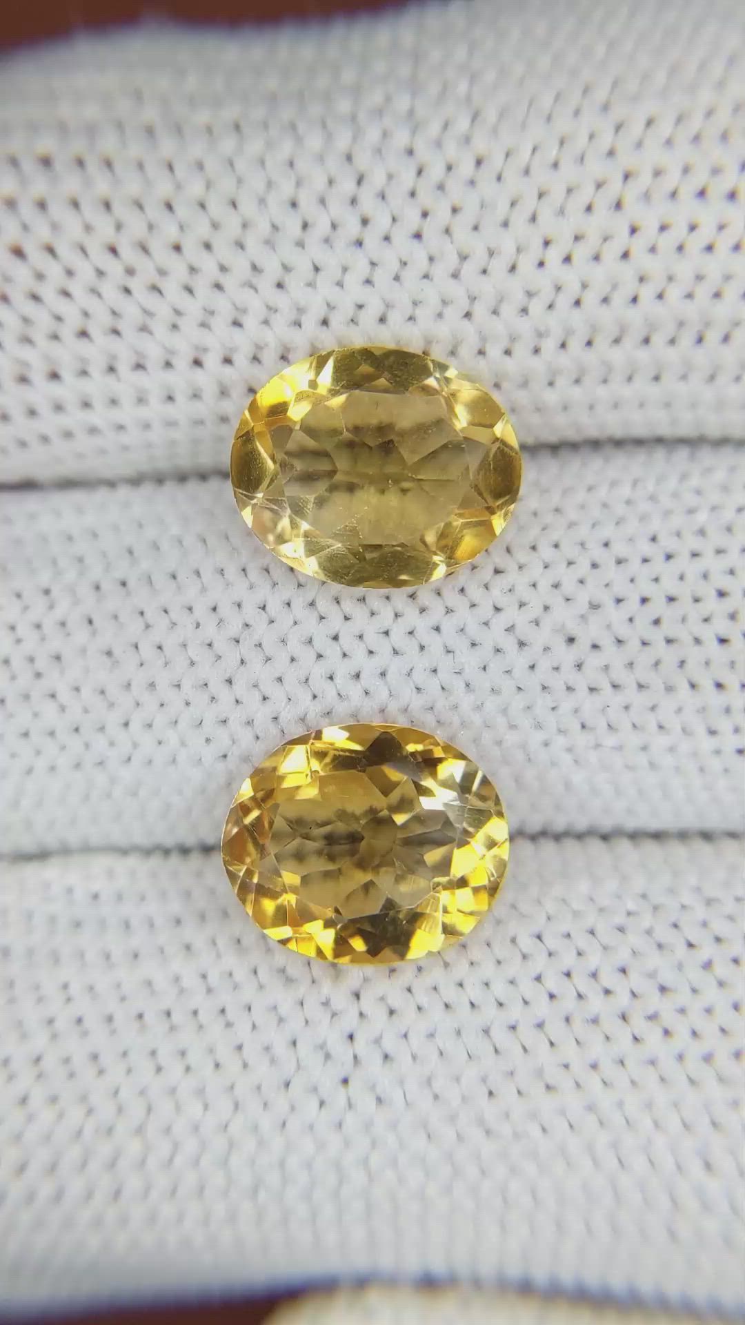 5.72&nbsp;Ct.Tw.Total Carat Weight Citrine Pair from Brazil Size Video