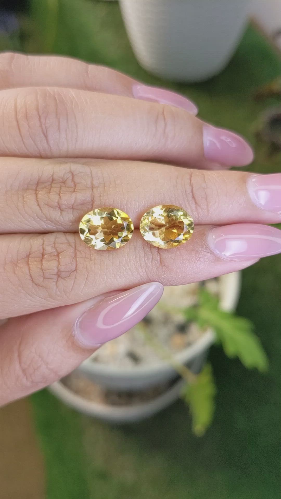 5.85&nbsp;Ct.Tw.Total Carat Weight Citrine Pair from Brazil Size Video