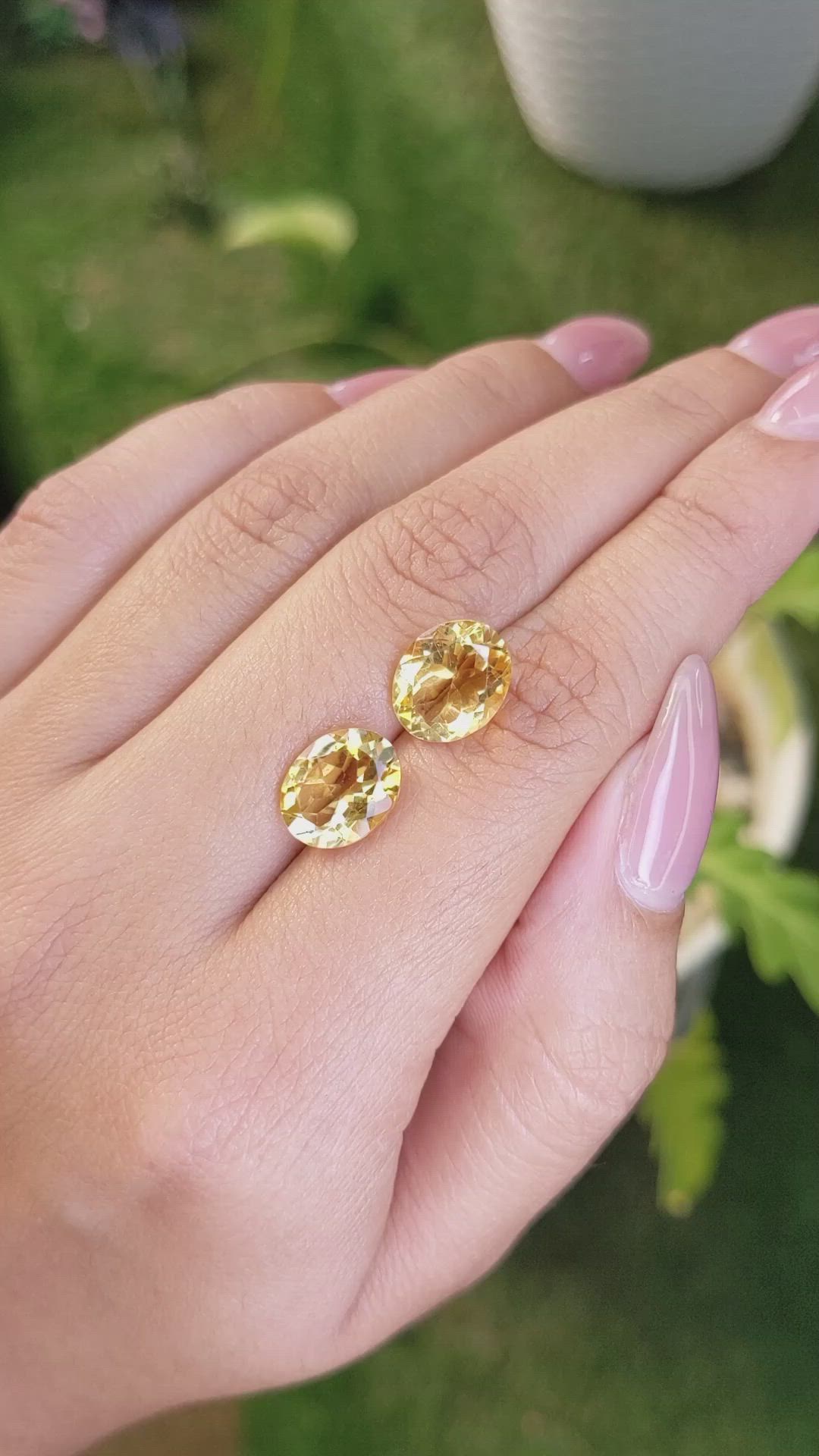 5.85&nbsp;Ct.Tw.Total Carat Weight Citrine Pair from Brazil Size Video