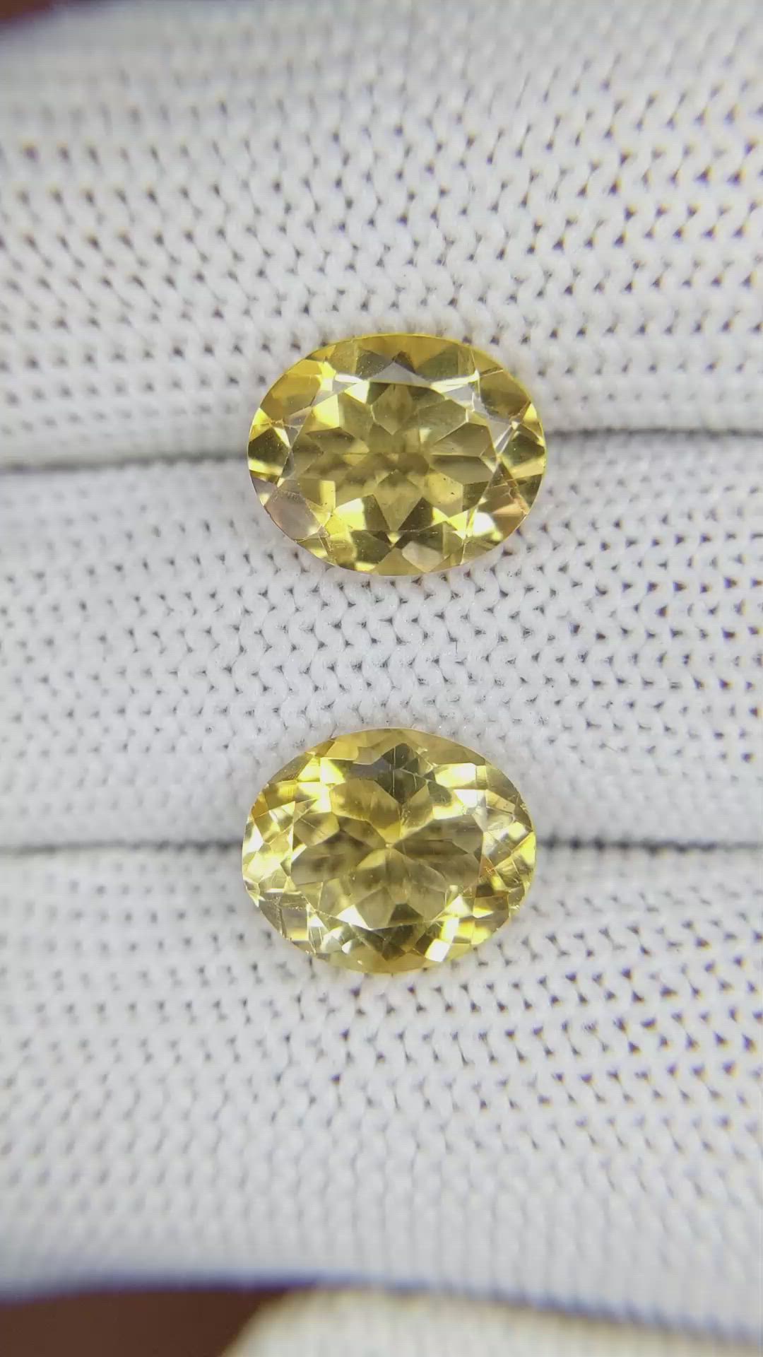 5.85&nbsp;Ct.Tw.Total Carat Weight Citrine Pair from Brazil Size Video