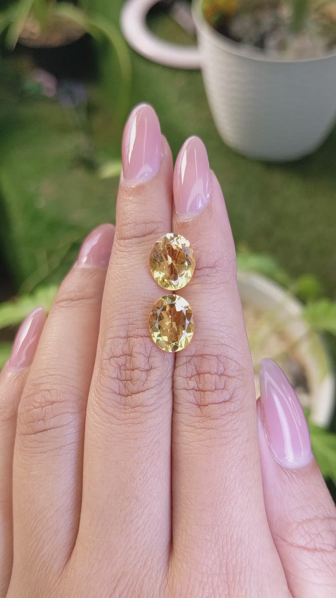 5.85&nbsp;Ct.Tw.Total Carat Weight Citrine Pair from Brazil Size Video