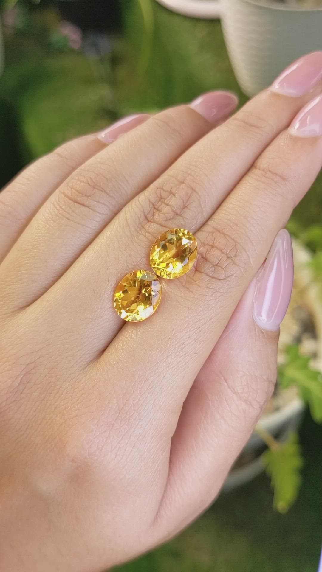 6.66&nbsp;Ct.Tw.Total Carat Weight Citrine Pair from Brazil Size Video