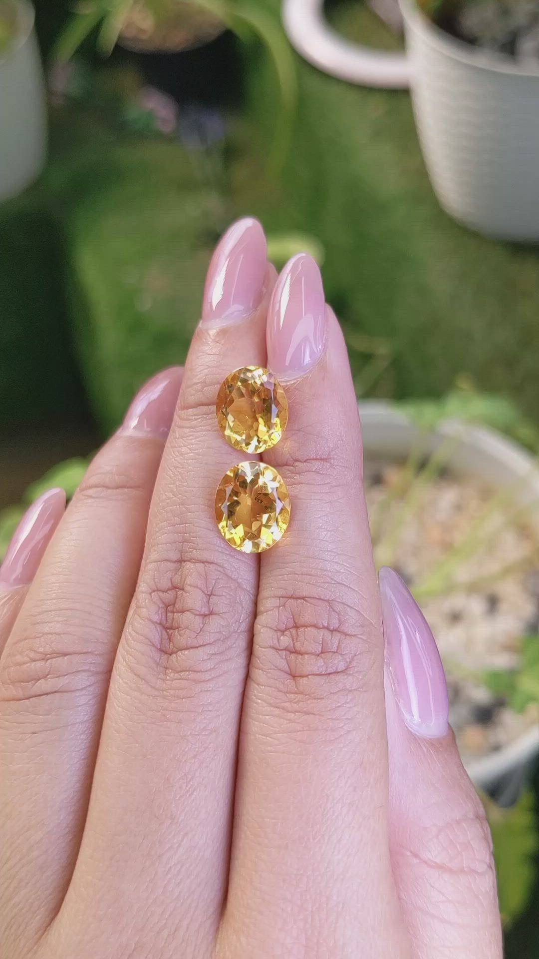 6.66&nbsp;Ct.Tw.Total Carat Weight Citrine Pair from Brazil Size Video