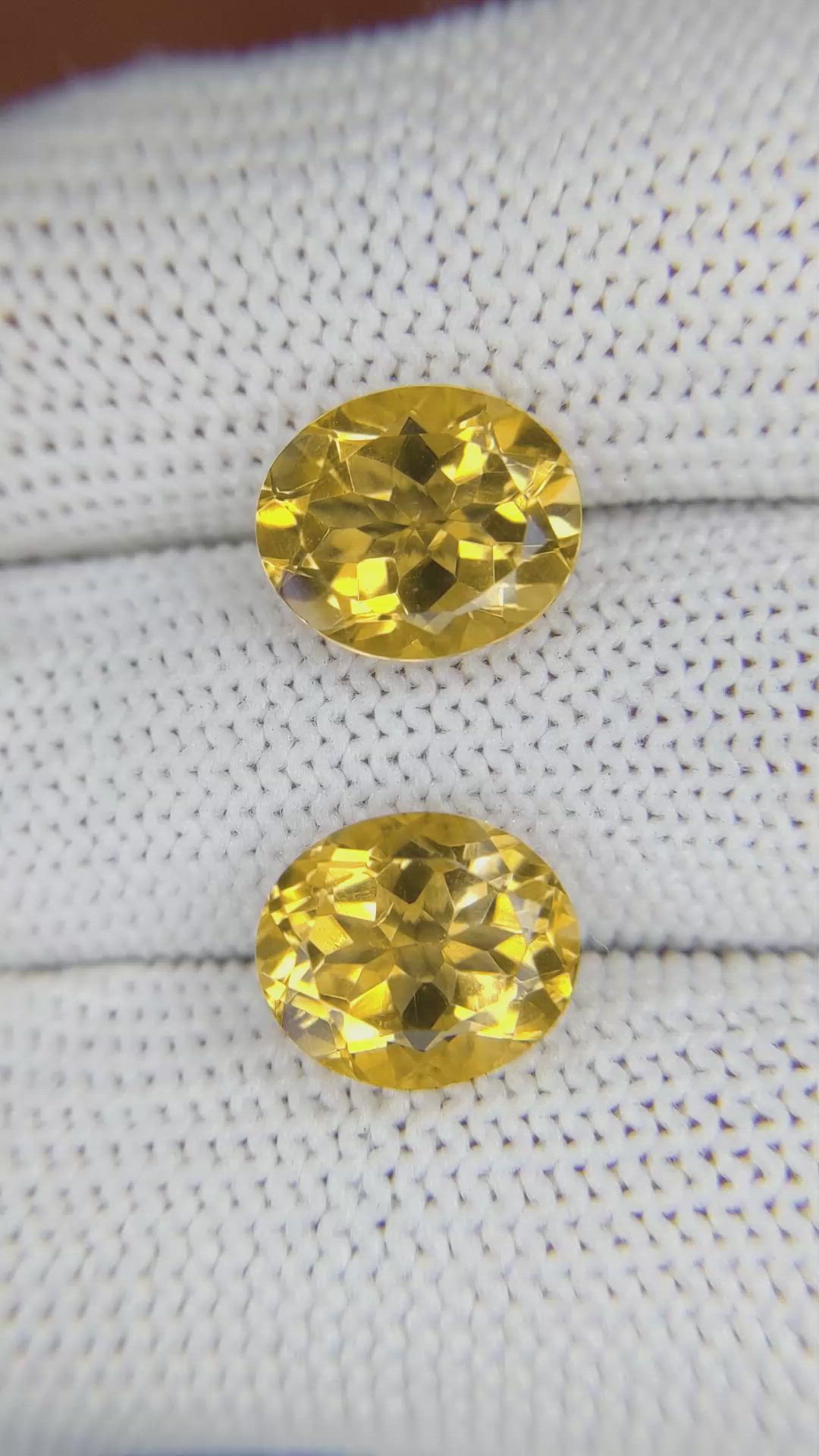 6.66&nbsp;Ct.Tw.Total Carat Weight Citrine Pair from Brazil Size Video