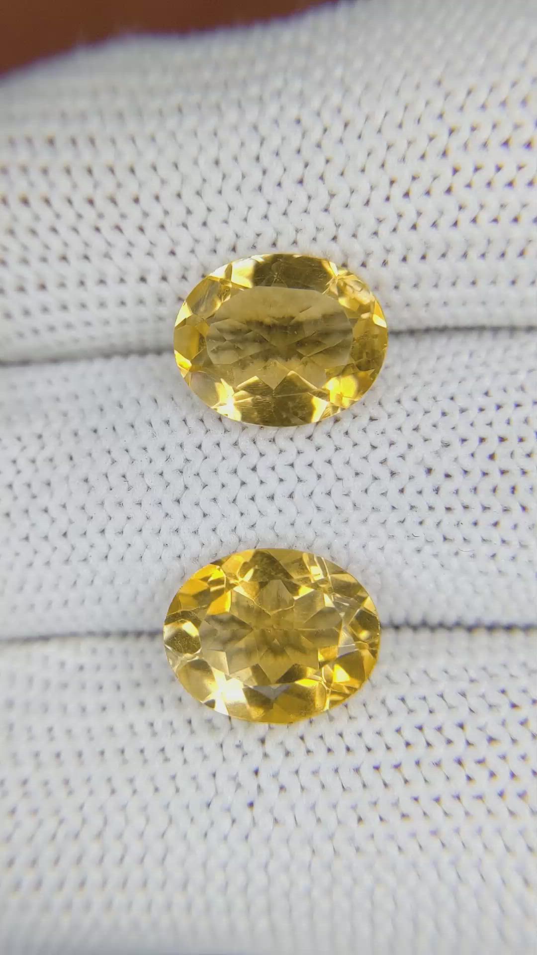 5.38&nbsp;Ct.Tw.Total Carat Weight Citrine Pair from Brazil Size Video