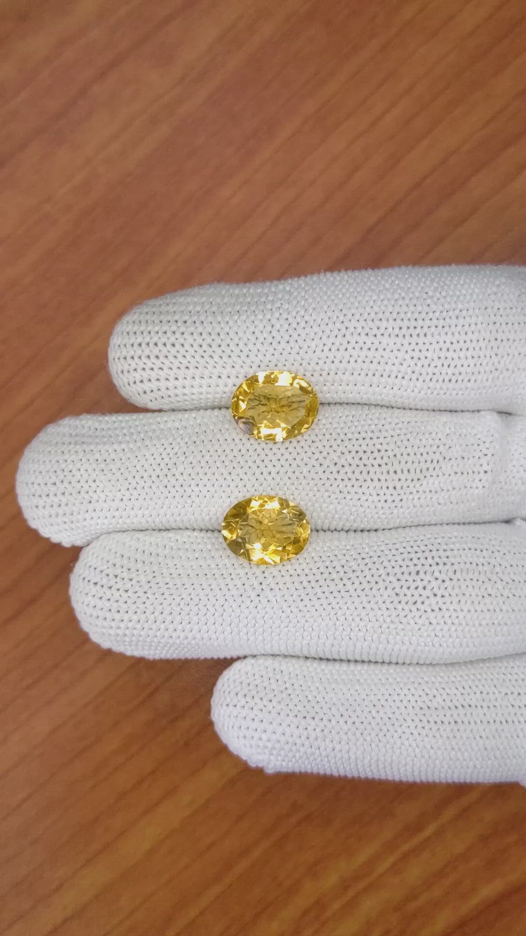 5.38&nbsp;Ct.Tw.Total Carat Weight Citrine Pair from Brazil Size Video