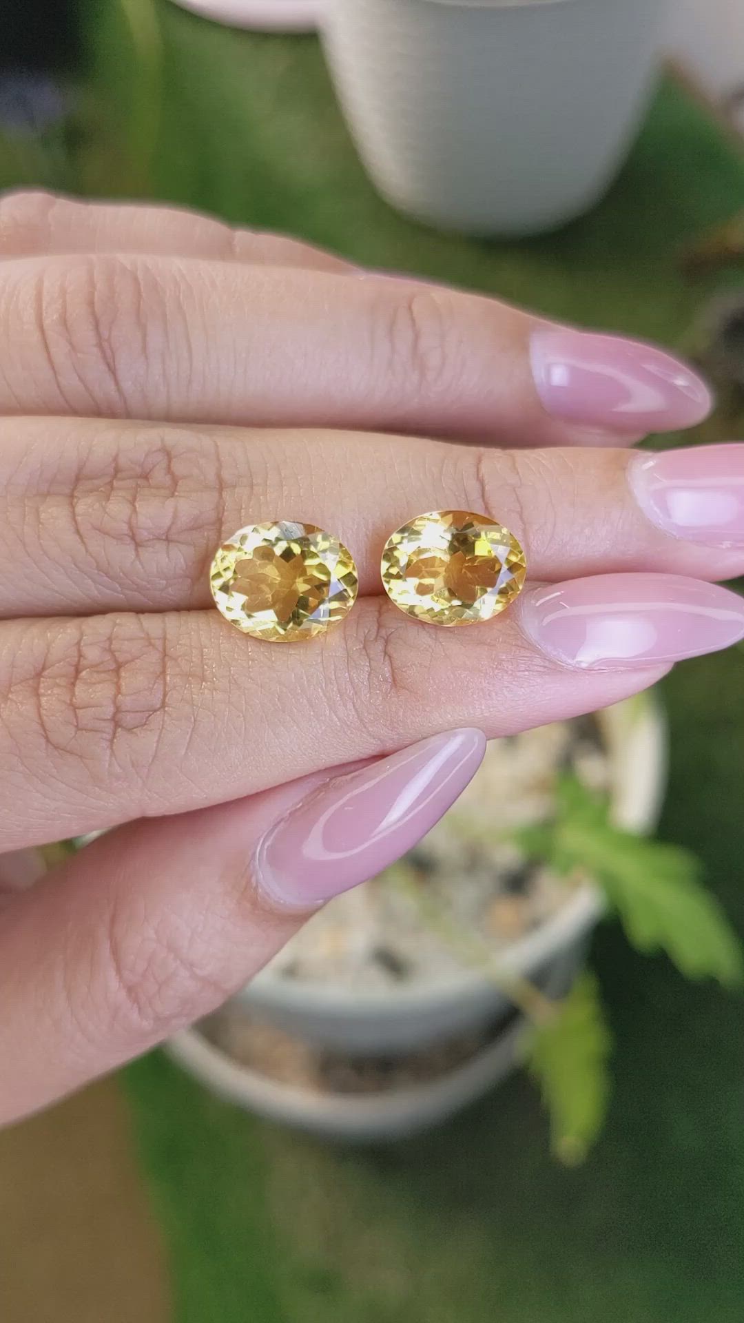 6.37&nbsp;Ct.Tw.Total Carat Weight Citrine Pair from Brazil Size Video