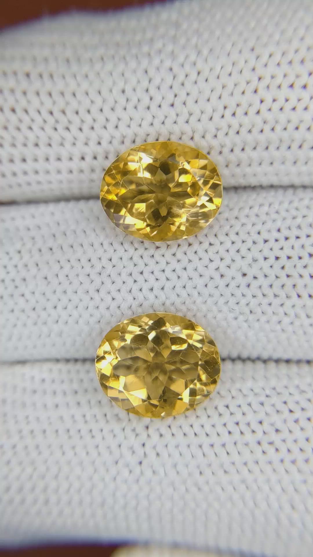6.37&nbsp;Ct.Tw.Total Carat Weight Citrine Pair from Brazil Size Video