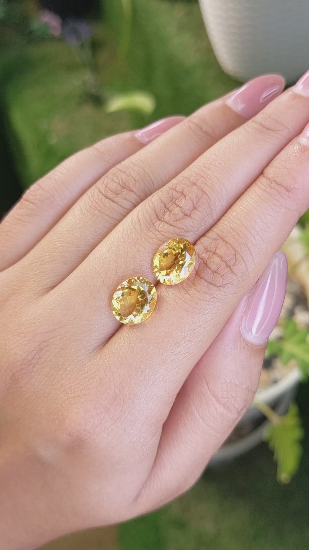 6.37&nbsp;Ct.Tw.Total Carat Weight Citrine Pair from Brazil Size Video