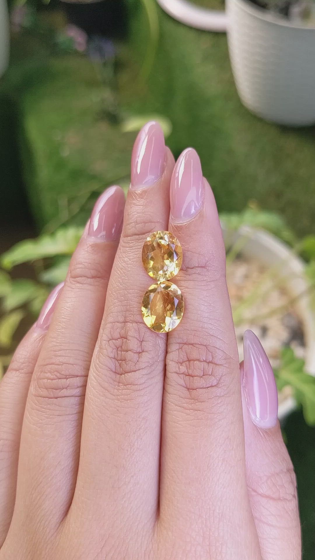 6.14&nbsp;Ct.Tw.Total Carat Weight Citrine Pair from Brazil Size Video