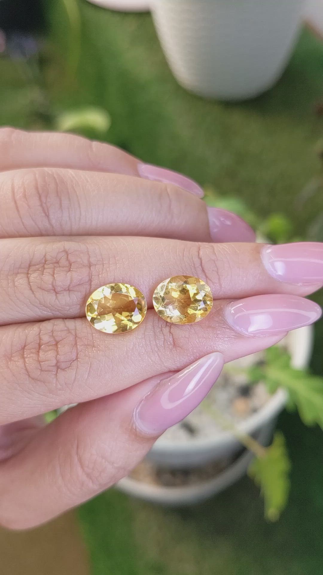 6.14&nbsp;Ct.Tw.Total Carat Weight Citrine Pair from Brazil Size Video