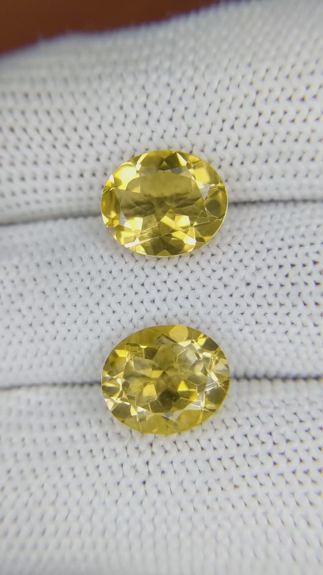6.14&nbsp;Ct.Tw.Total Carat Weight Citrine Pair from Brazil Size Video