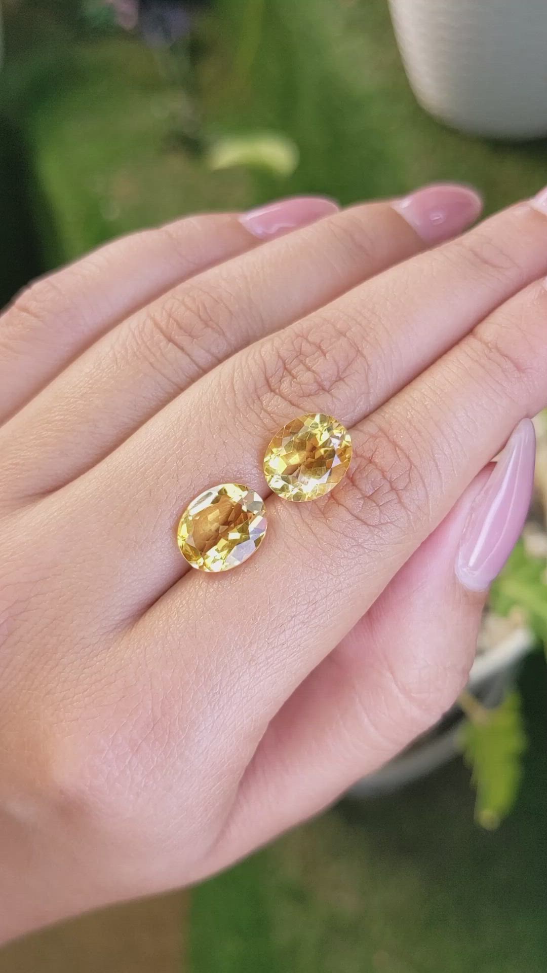 6.14&nbsp;Ct.Tw.Total Carat Weight Citrine Pair from Brazil Size Video