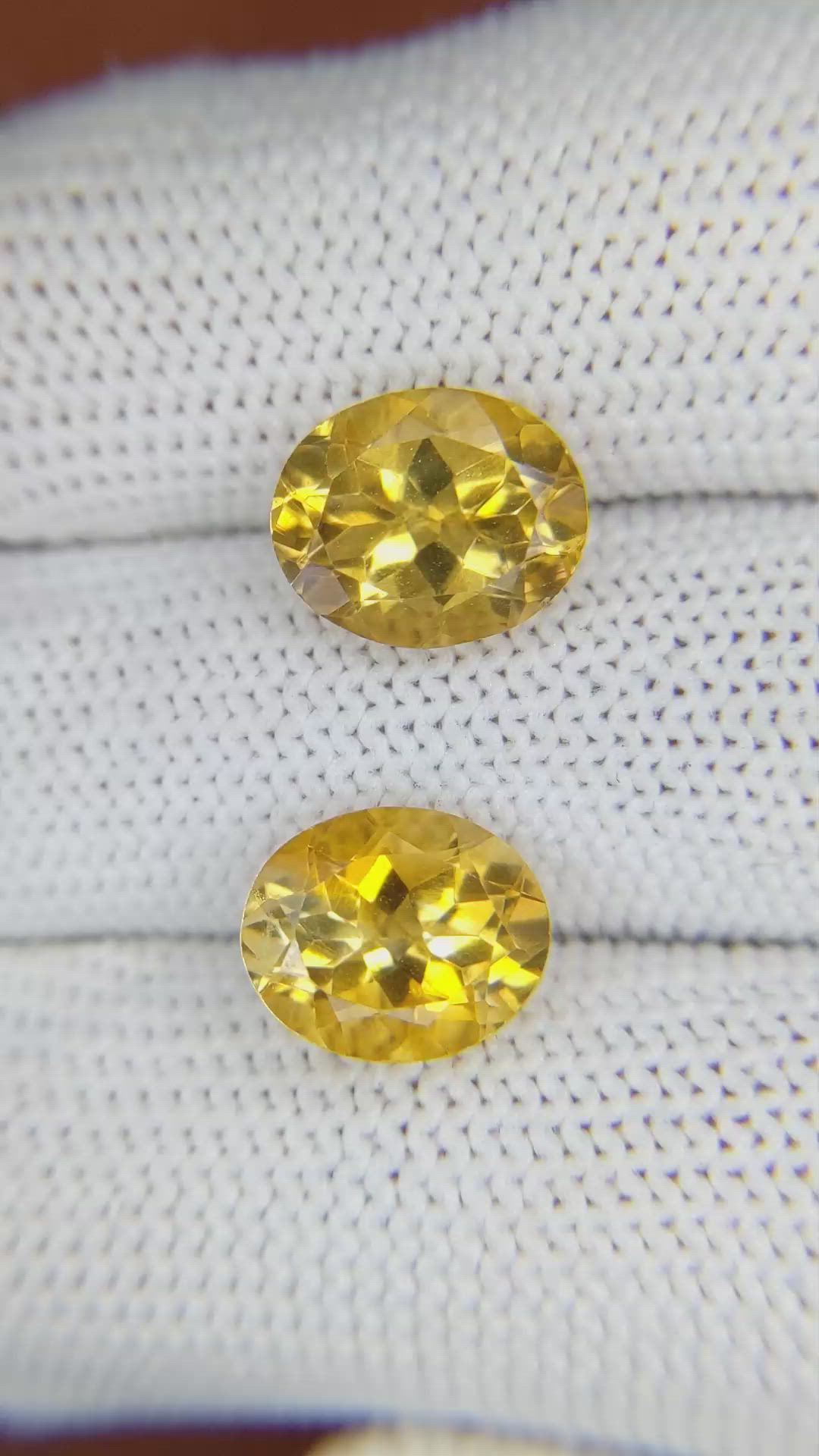 6.27&nbsp;Ct.Tw.Total Carat Weight Citrine Pair from Brazil Size Video