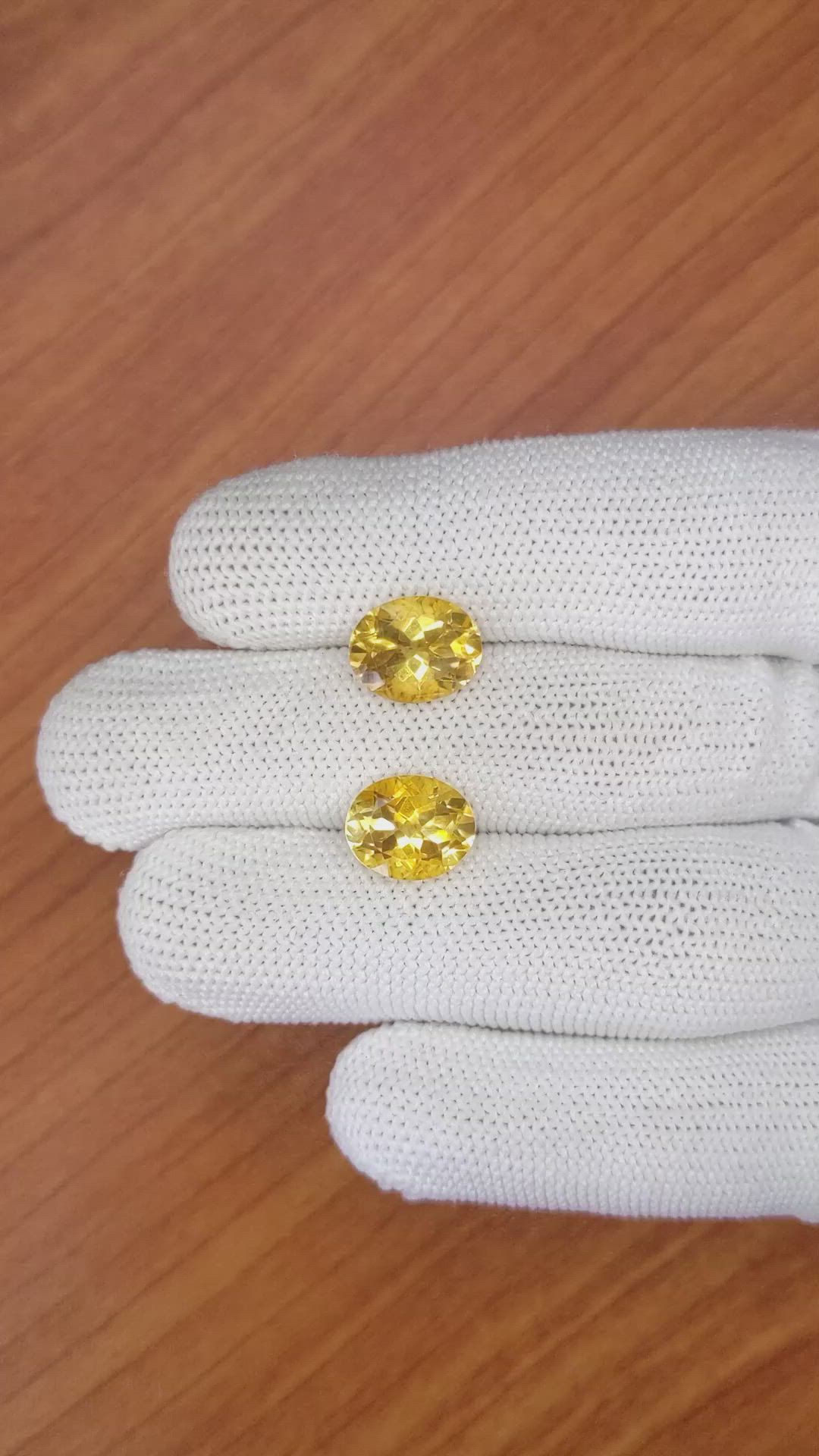 6.27&nbsp;Ct.Tw.Total Carat Weight Citrine Pair from Brazil Size Video