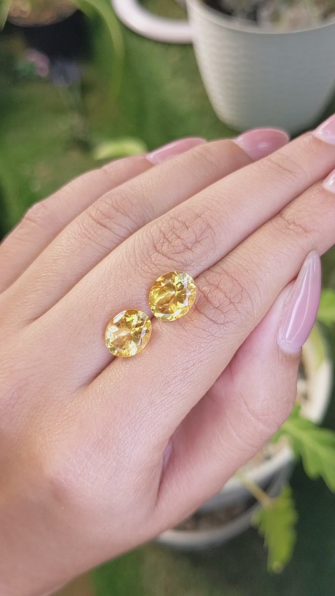 5.70&nbsp;Ct.Tw.Total Carat Weight Citrine Pair from Brazil Size Video