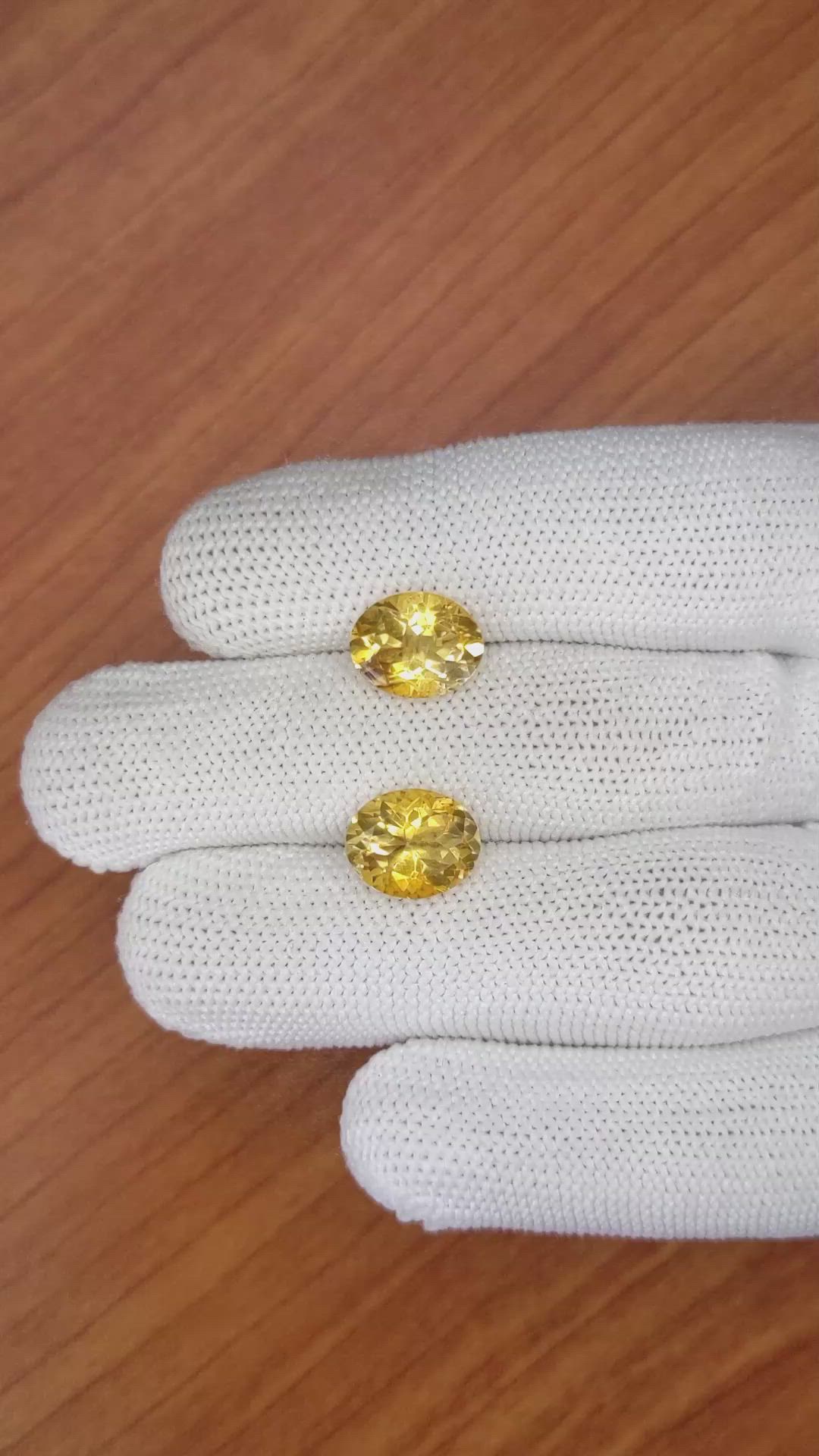 5.70&nbsp;Ct.Tw.Total Carat Weight Citrine Pair from Brazil Size Video