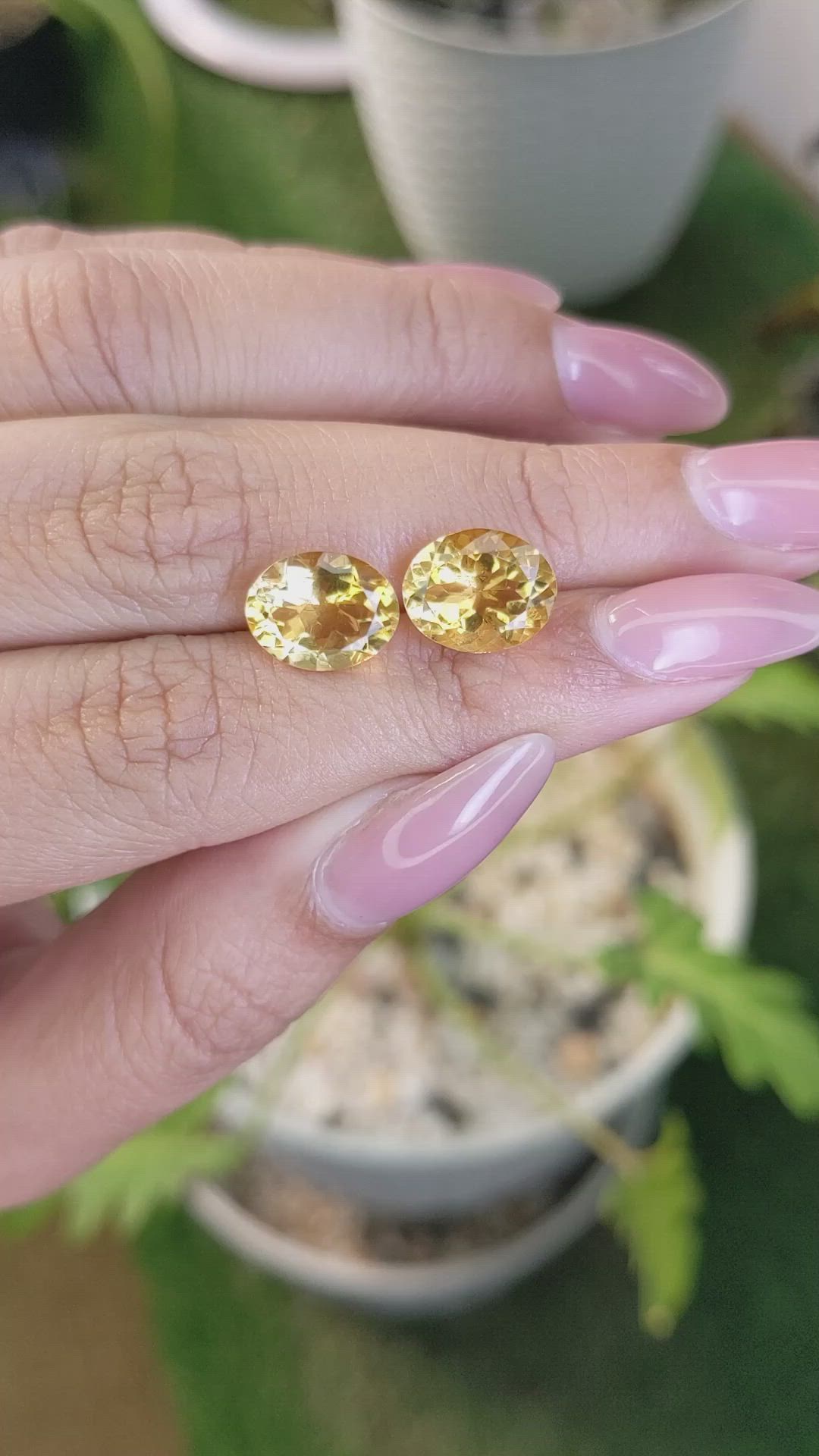 5.70&nbsp;Ct.Tw.Total Carat Weight Citrine Pair from Brazil Size Video