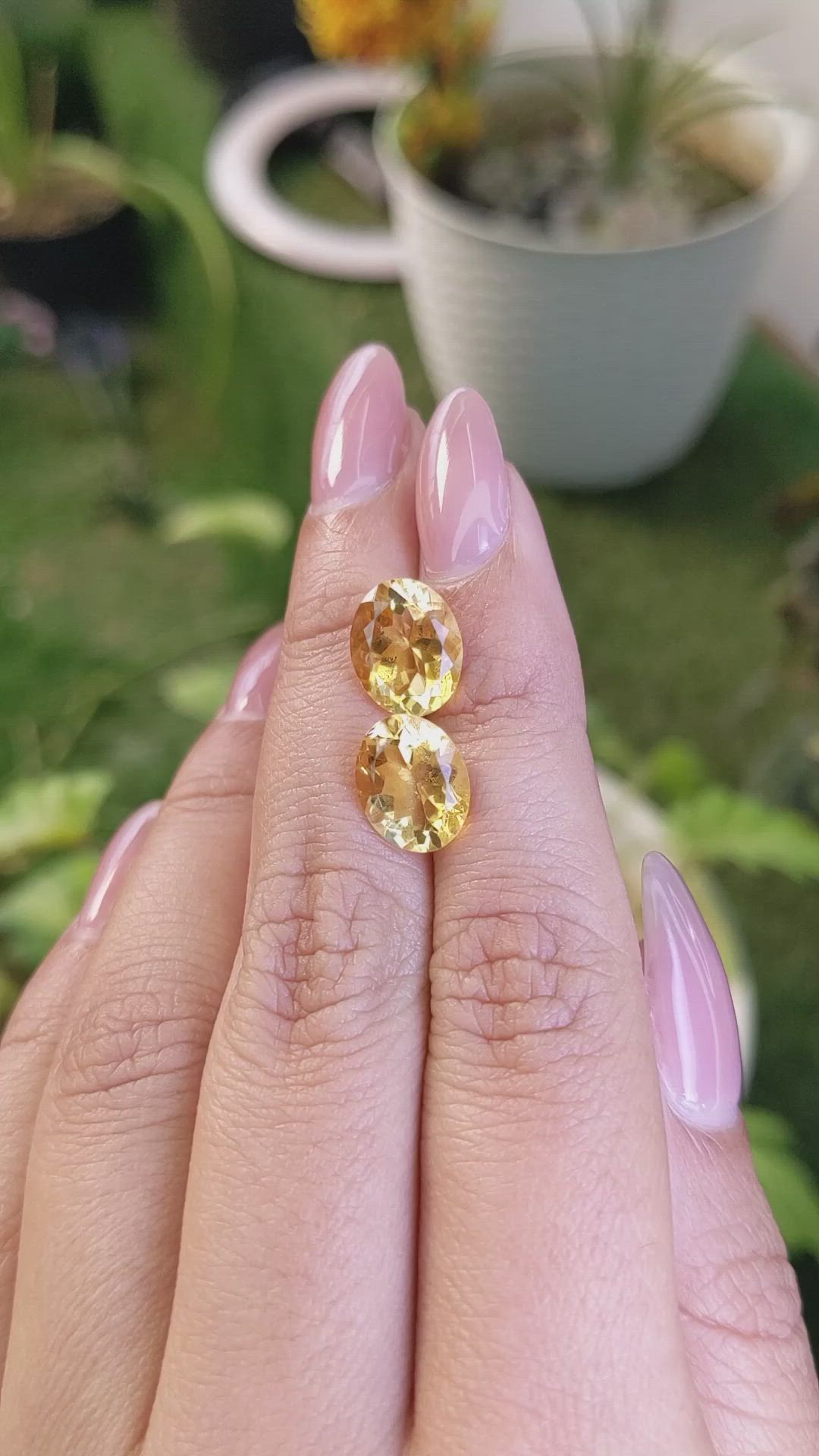 5.70&nbsp;Ct.Tw.Total Carat Weight Citrine Pair from Brazil Size Video