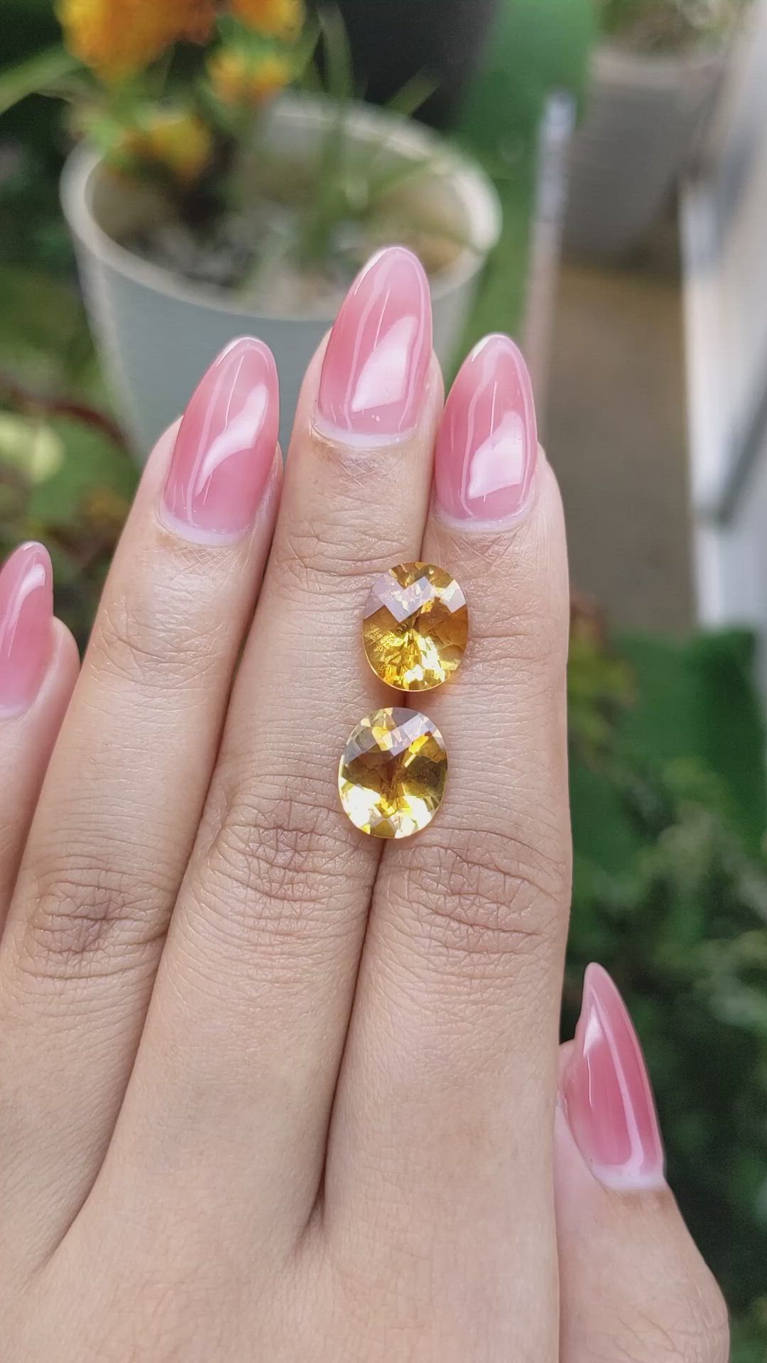 5.80&nbsp;Ct.Tw.Total Carat Weight Citrine Pair from Brazil Size Video