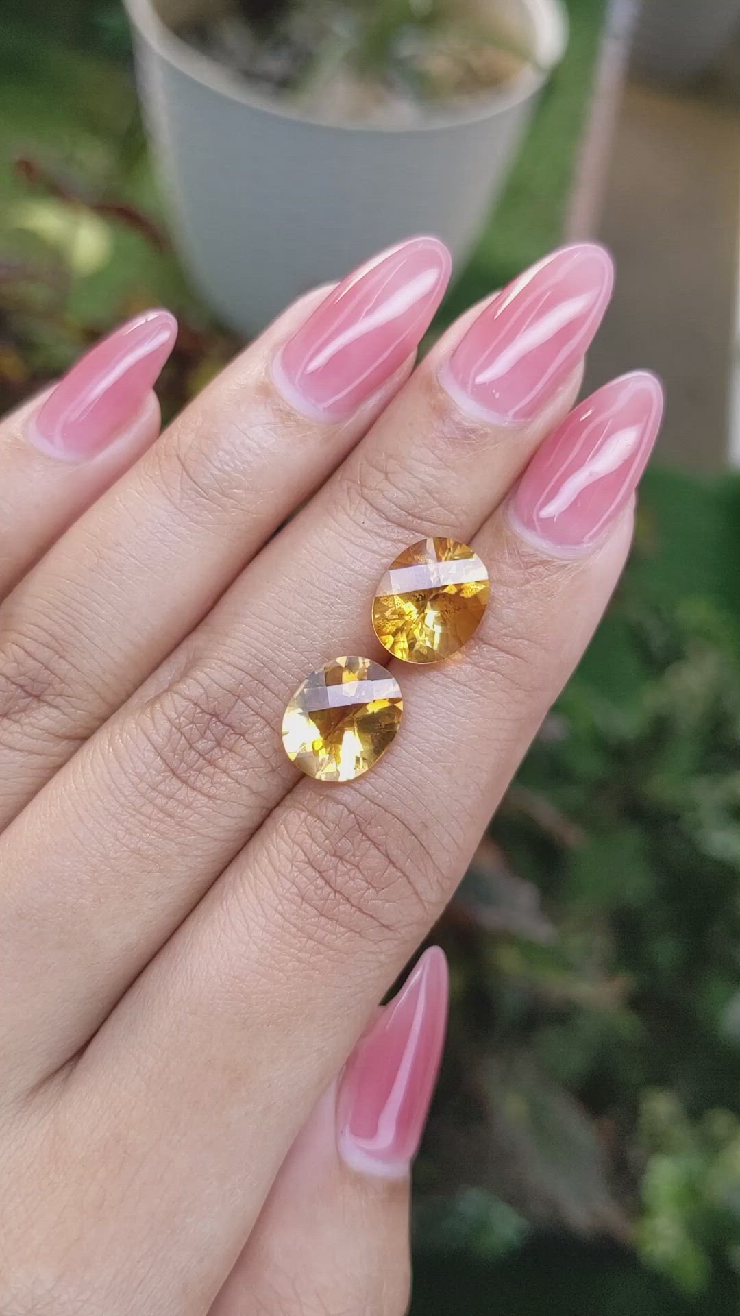 5.80&nbsp;Ct.Tw.Total Carat Weight Citrine Pair from Brazil Size Video