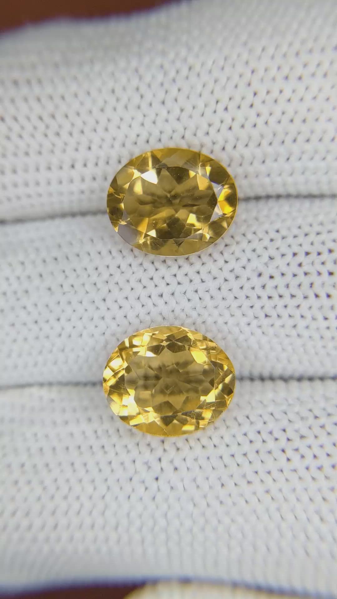6.24&nbsp;Ct.Tw.Total Carat Weight Citrine Pair from Brazil Size Video