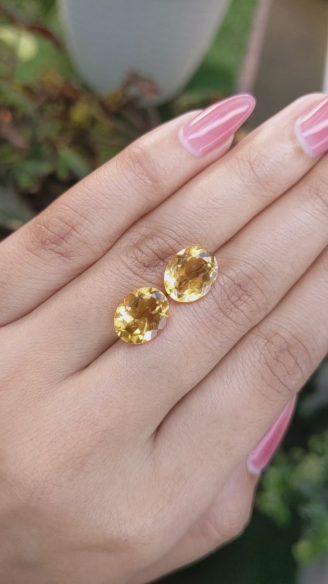 6.24&nbsp;Ct.Tw.Total Carat Weight Citrine Pair from Brazil Size Video