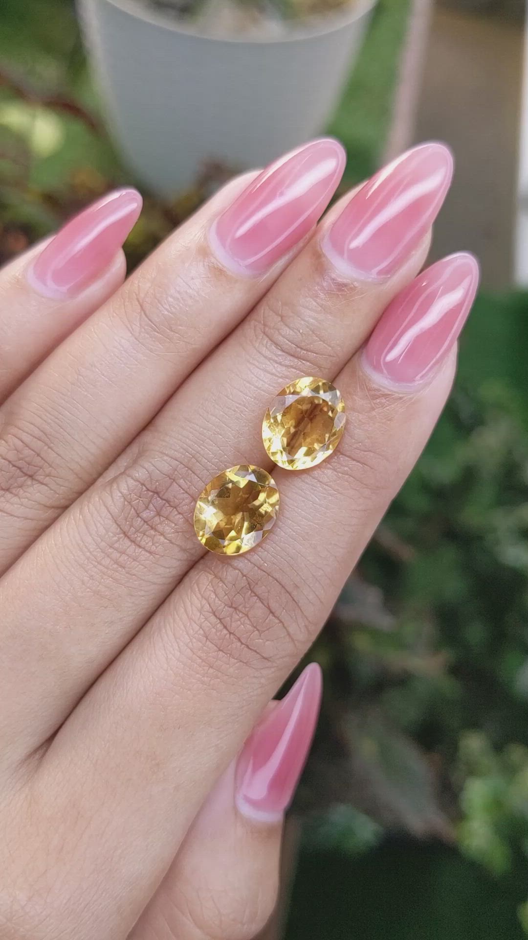 6.24&nbsp;Ct.Tw.Total Carat Weight Citrine Pair from Brazil Size Video