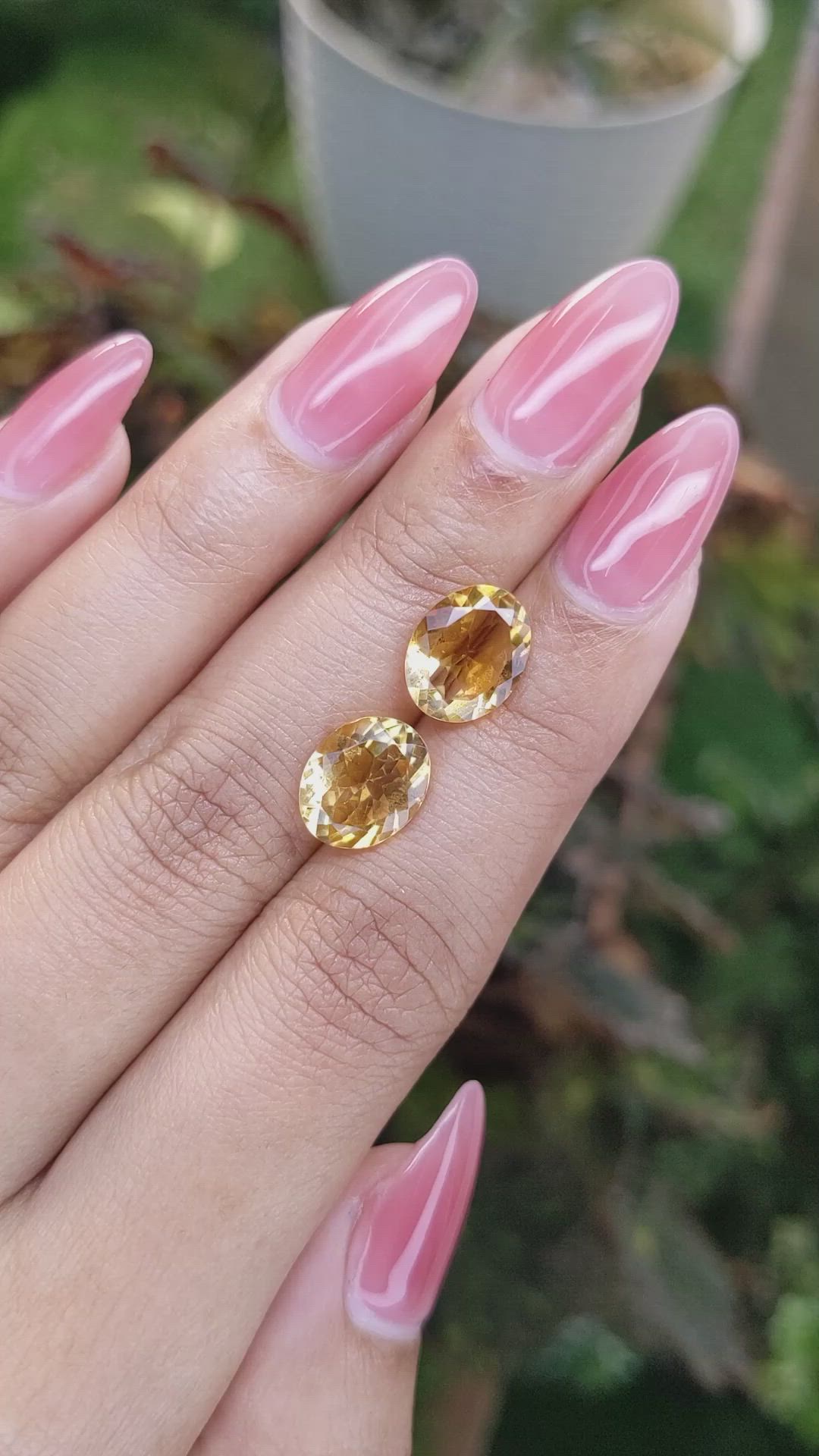 5.19&nbsp;Ct.Tw.Total Carat Weight Citrine Pair from Brazil Size Video