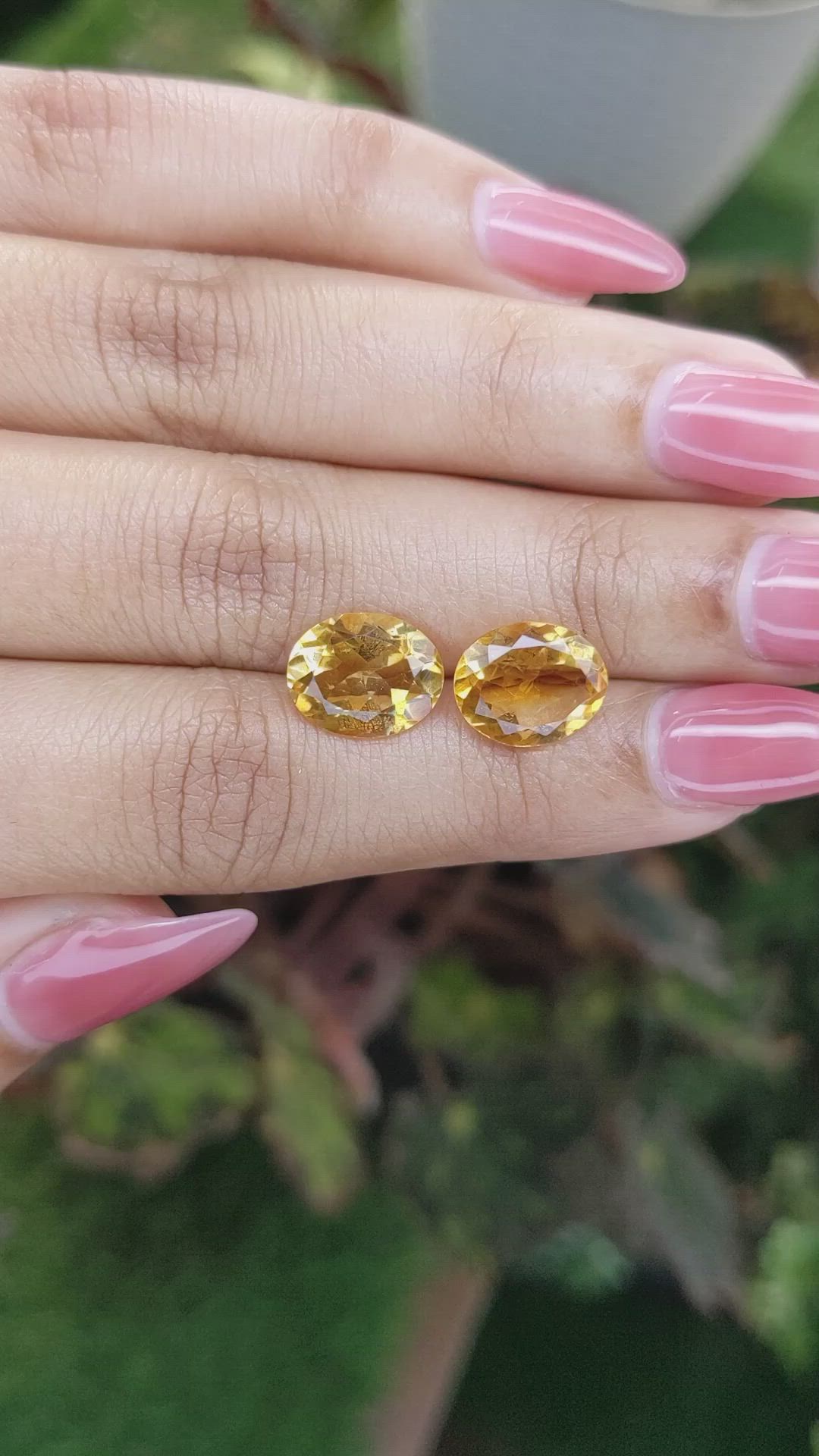 5.74&nbsp;Ct.Tw.Total Carat Weight Citrine Pair from Brazil Size Video