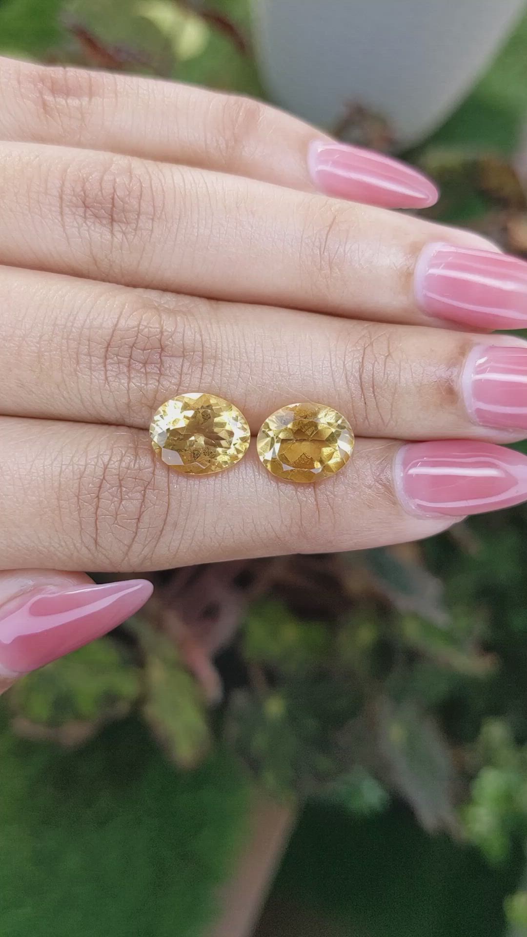 6.70&nbsp;Ct.Tw.Total Carat Weight Citrine Pair from Brazil Size Video