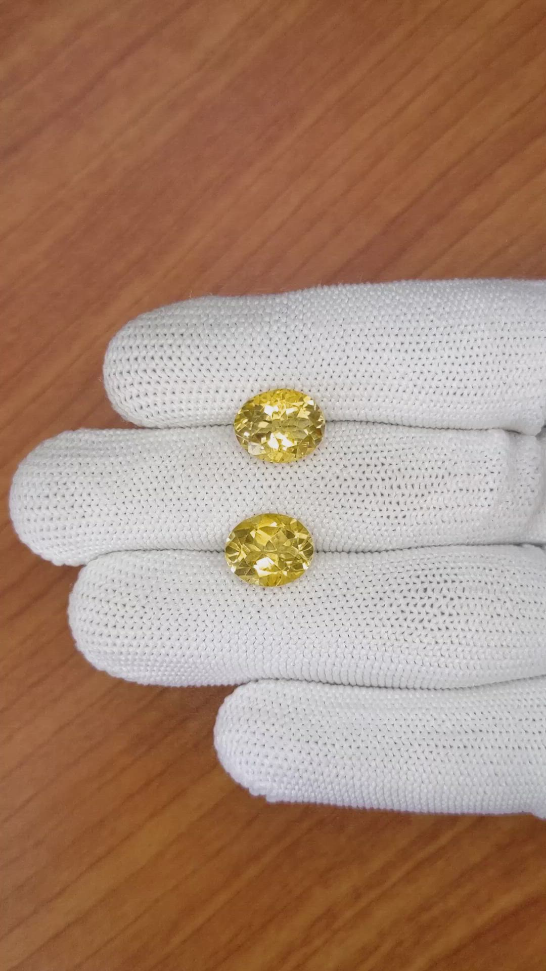 6.70&nbsp;Ct.Tw.Total Carat Weight Citrine Pair from Brazil Size Video