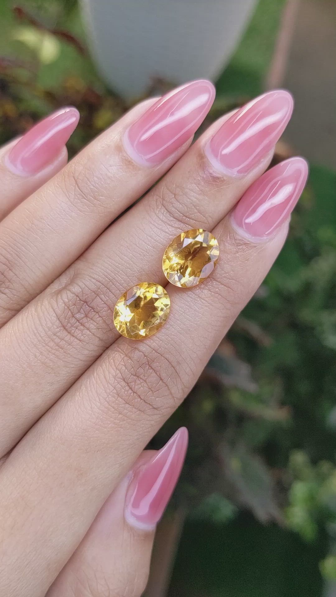 6.86&nbsp;Ct.Tw.Total Carat Weight Citrine Pair from Brazil Size Video