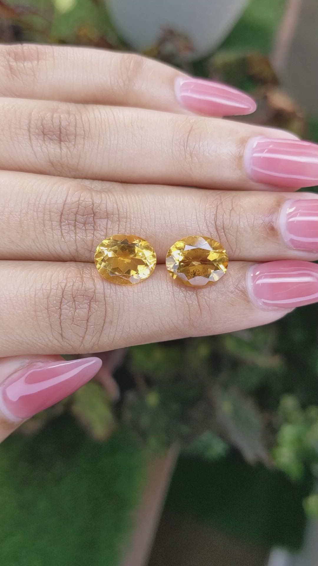 6.86&nbsp;Ct.Tw.Total Carat Weight Citrine Pair from Brazil Size Video