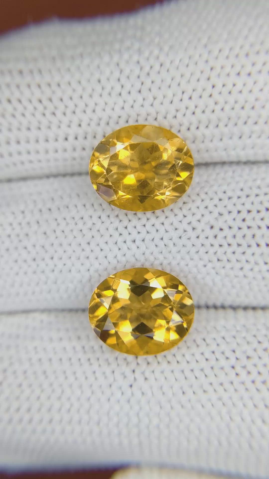 6.86&nbsp;Ct.Tw.Total Carat Weight Citrine Pair from Brazil Size Video