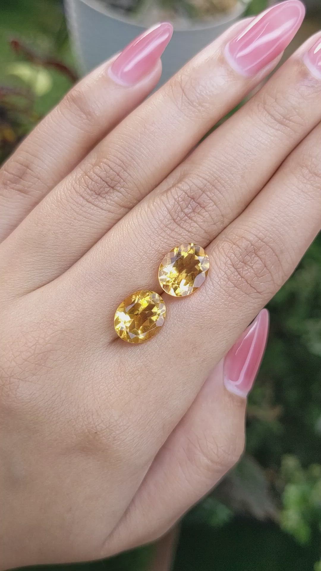 6.86&nbsp;Ct.Tw.Total Carat Weight Citrine Pair from Brazil Size Video