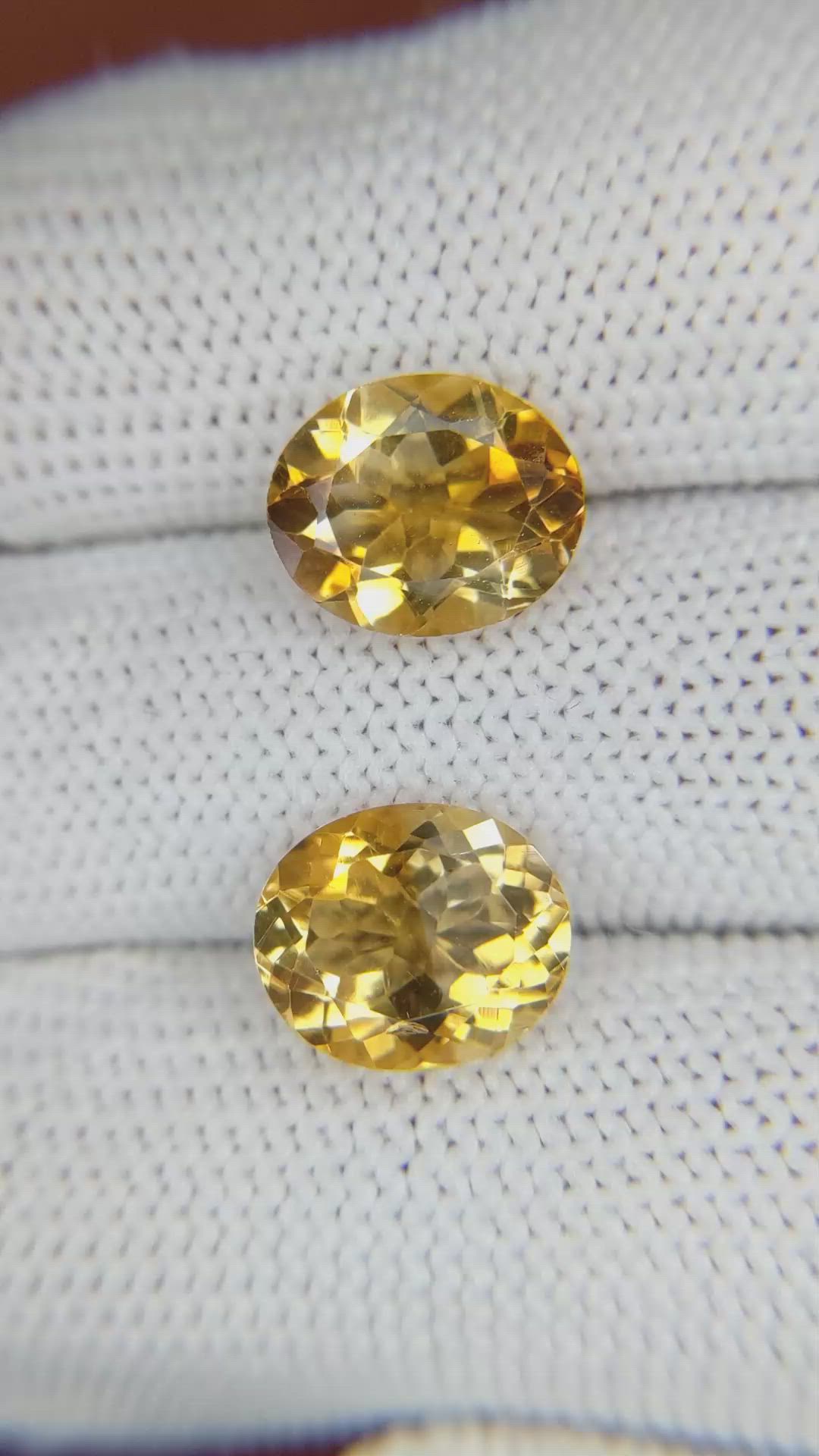 6.20&nbsp;Ct.Tw.Total Carat Weight Citrine Pair from Brazil Size Video