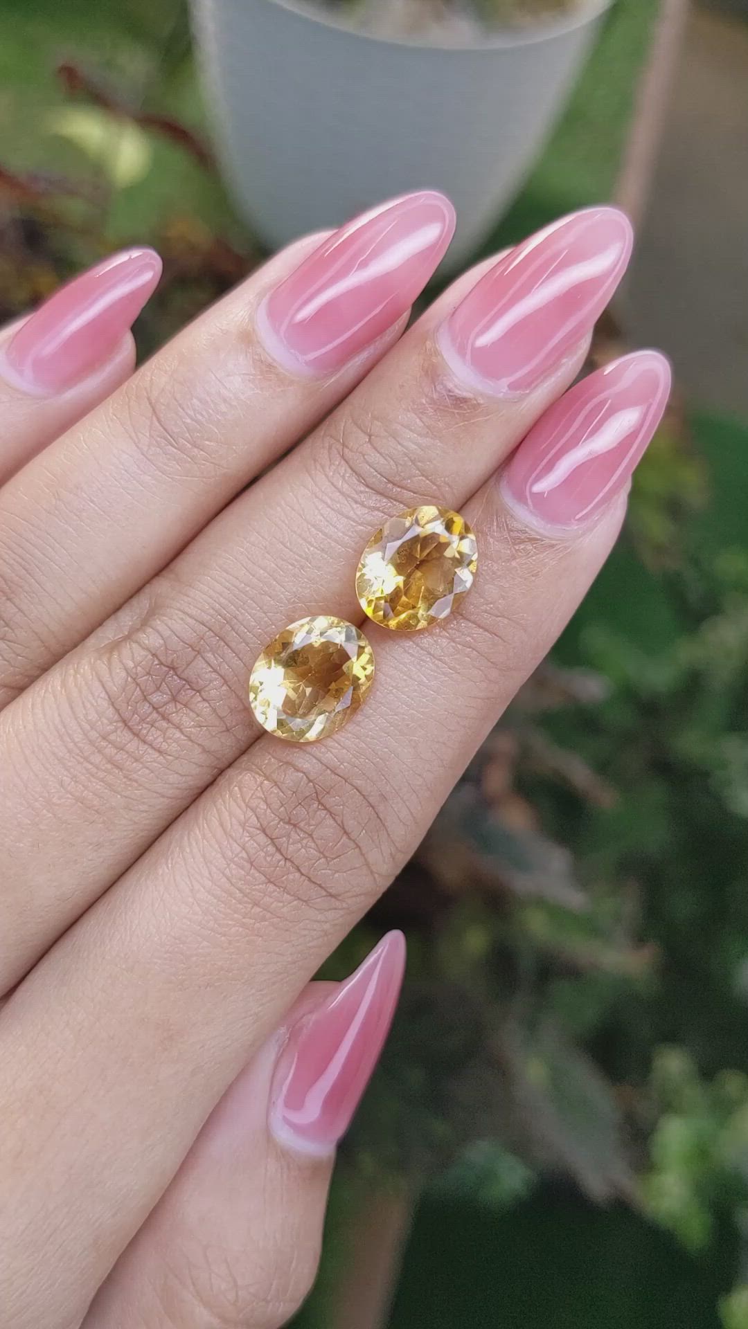 6.20&nbsp;Ct.Tw.Total Carat Weight Citrine Pair from Brazil Size Video