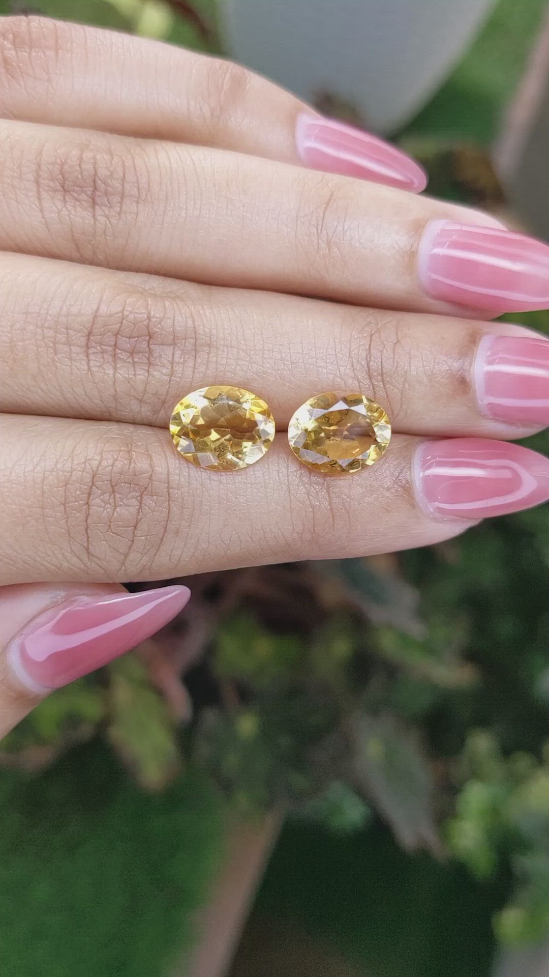 5.35&nbsp;Ct.Tw.Total Carat Weight Citrine Pair from Brazil Size Video