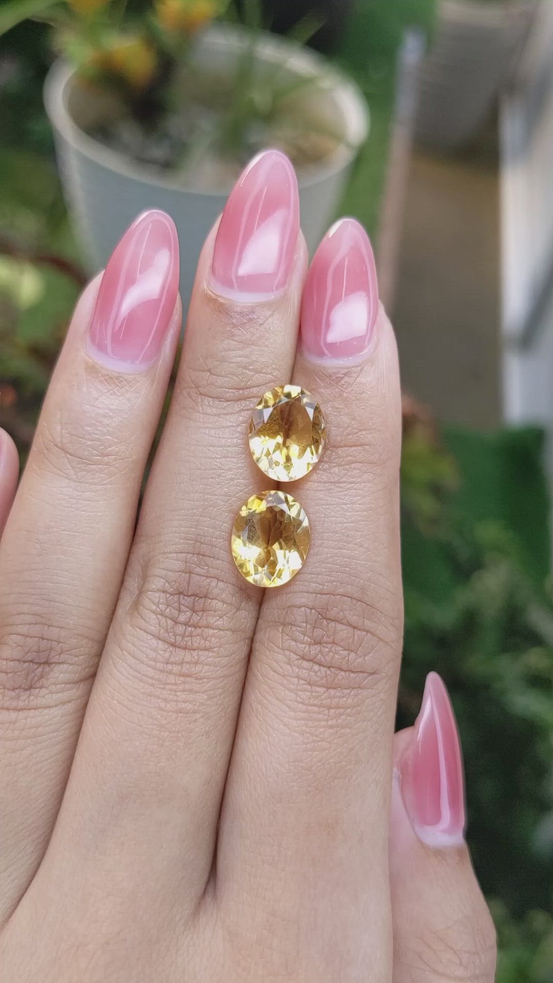 5.35&nbsp;Ct.Tw.Total Carat Weight Citrine Pair from Brazil Size Video